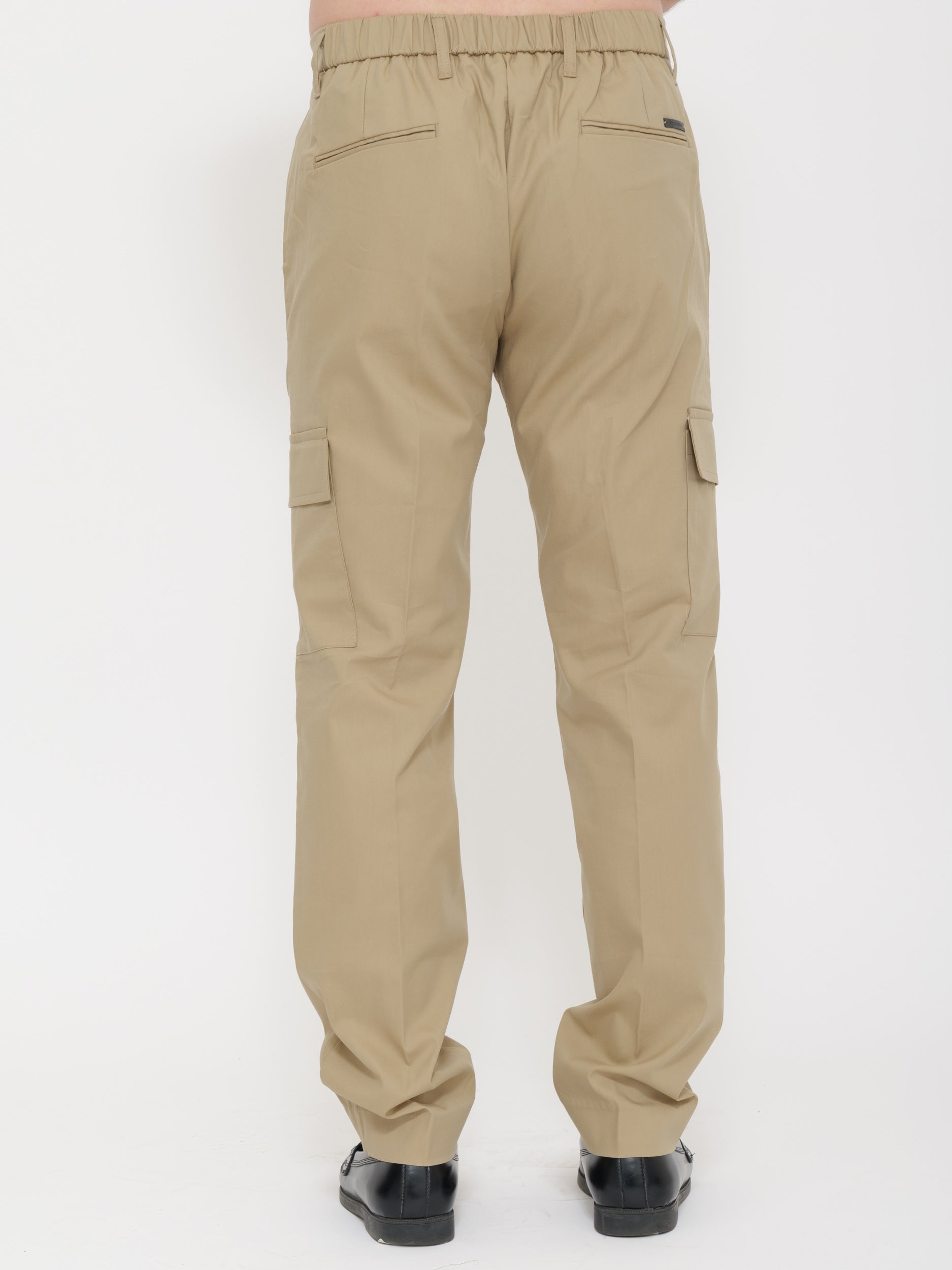 Pantalone Classic fit modello cargo beige