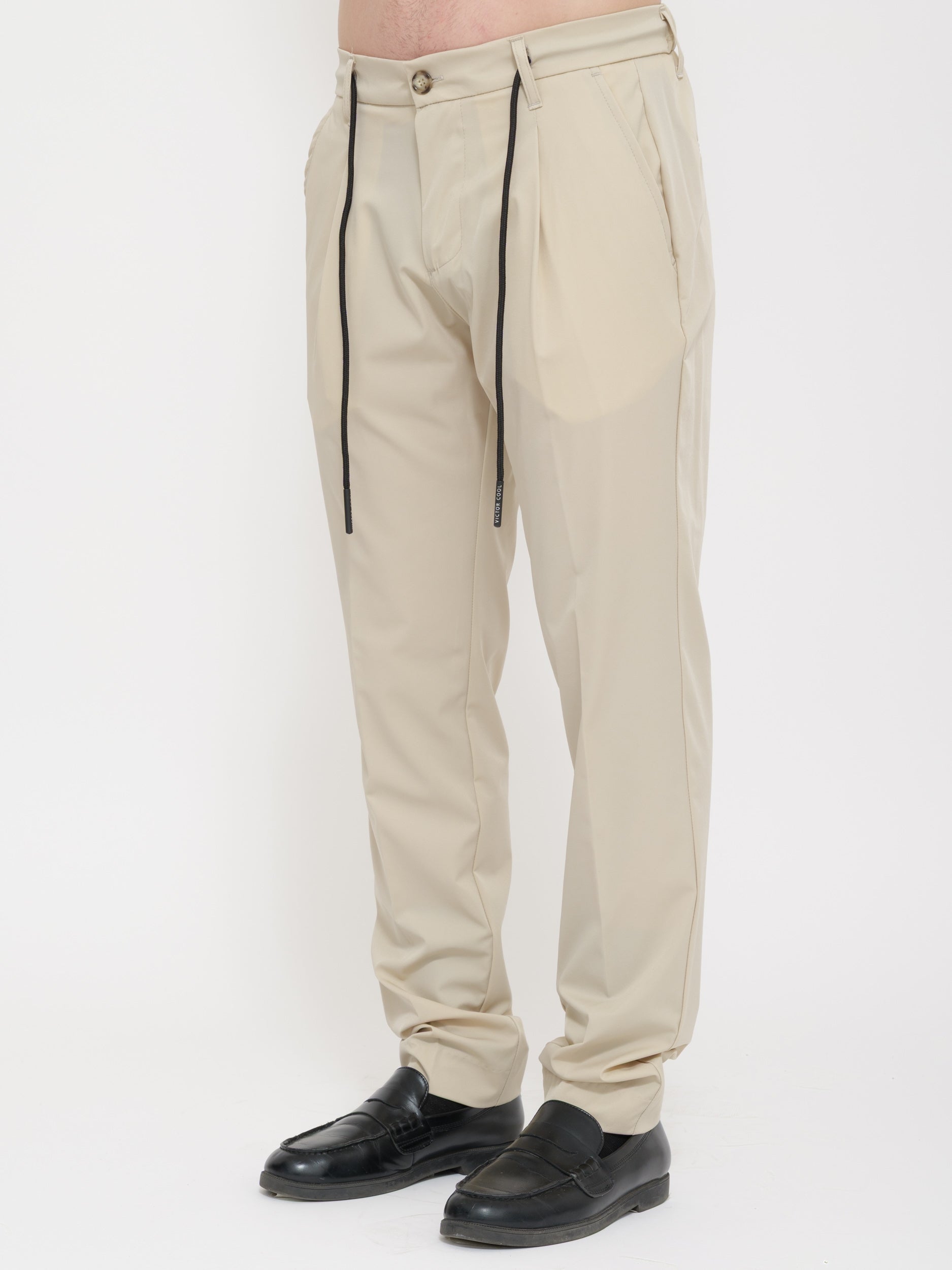 Pantalone victor cool Classic fit crema con laccio