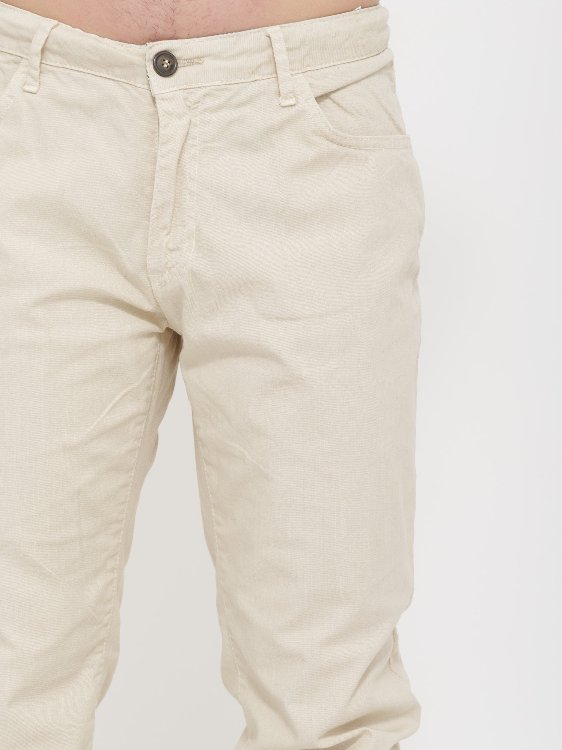 Pantalone taglio jeans victor cool 5 tasche crema