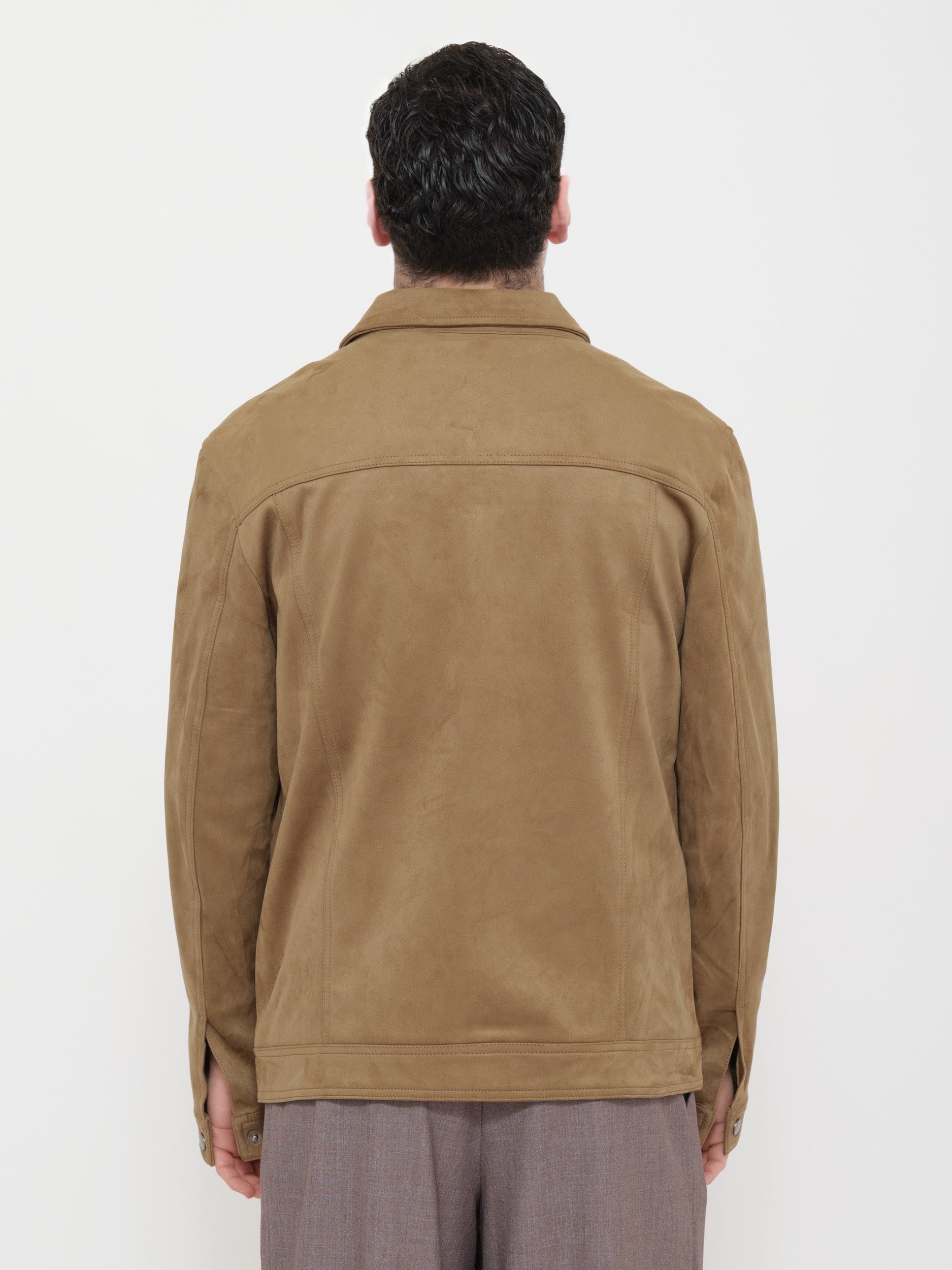 giacca casual elegante in stile workwear tessuto effetto scamosciato