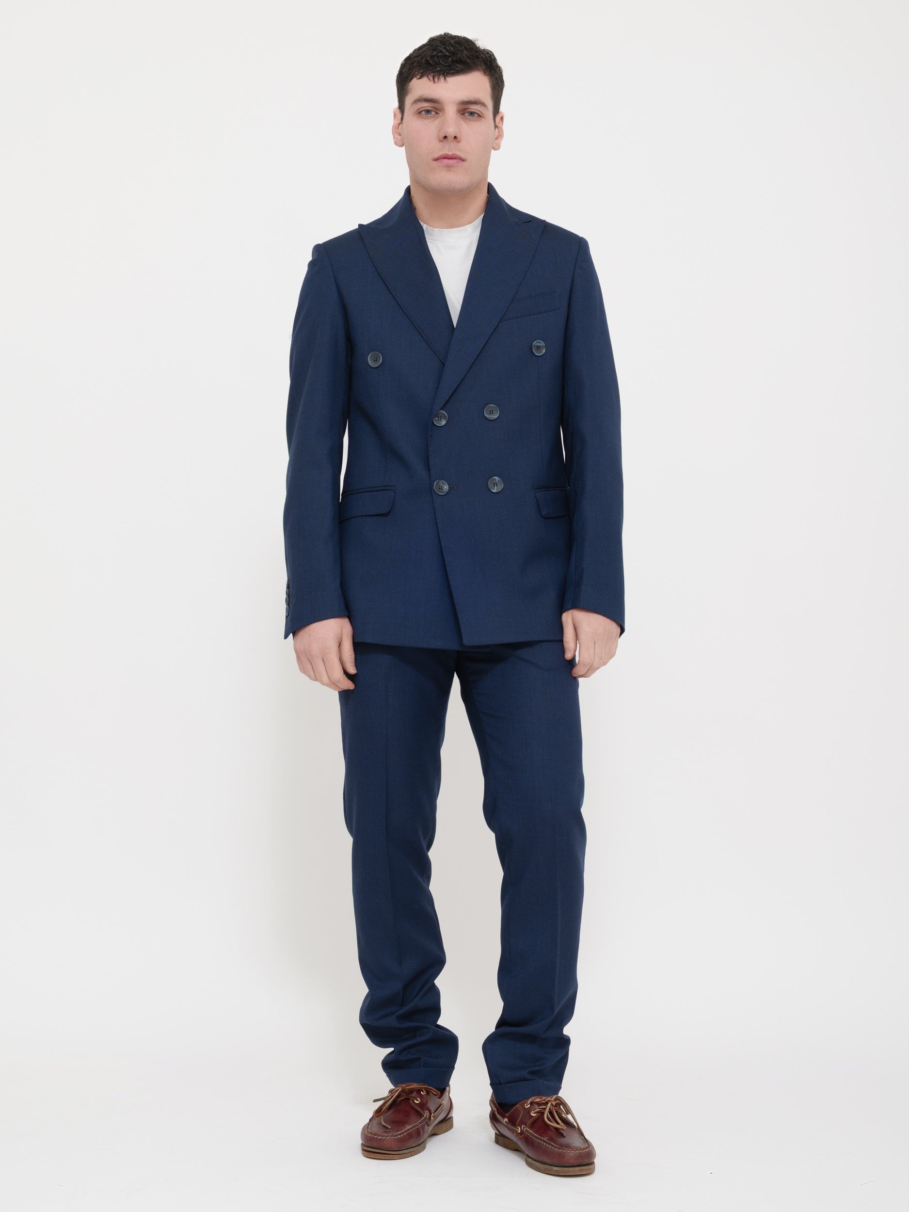 Completo doppio petto blu victor cool  100% cotone