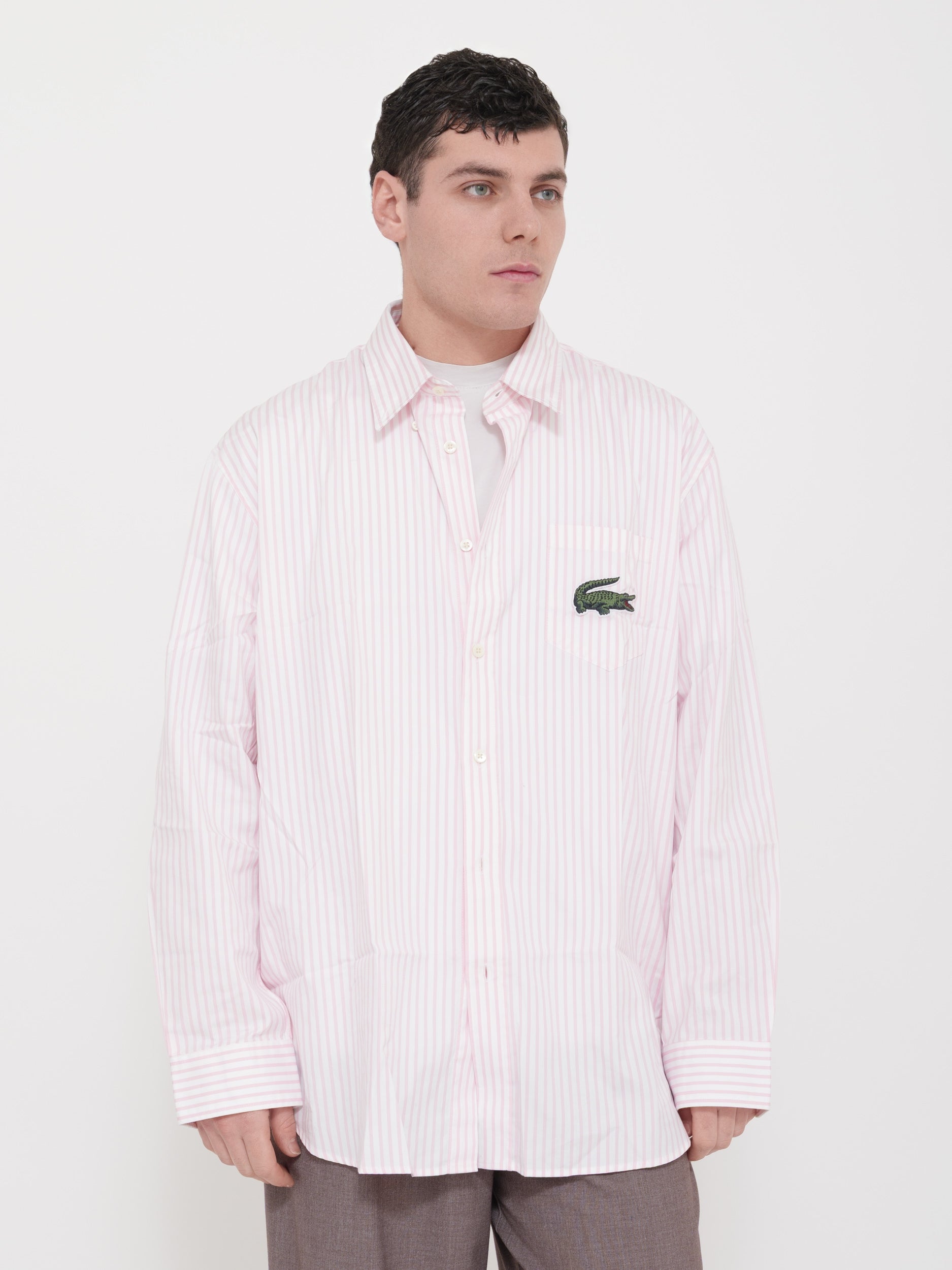 Camicia Lacoste righe rosa