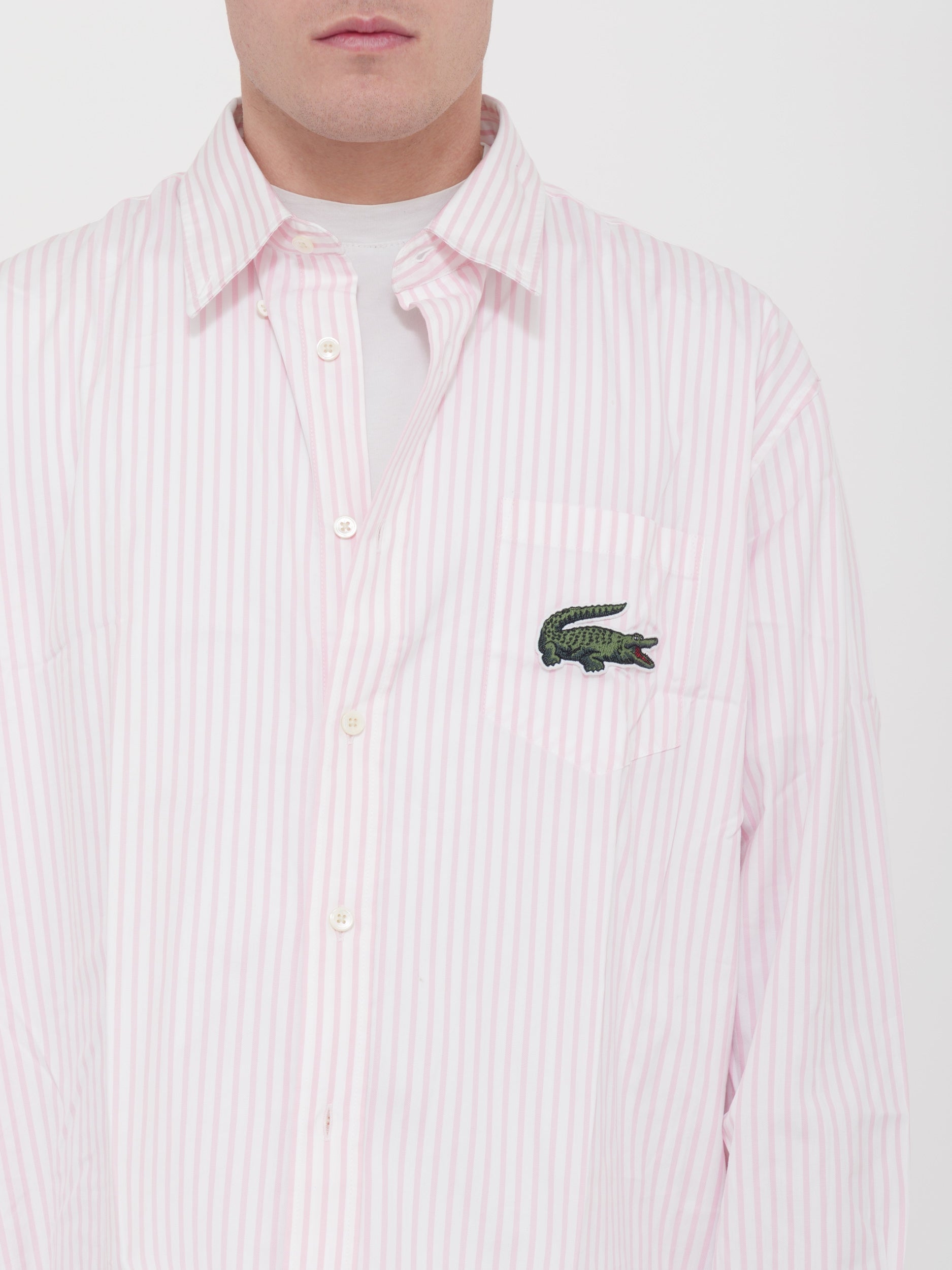 Camicia Lacoste righe rosa