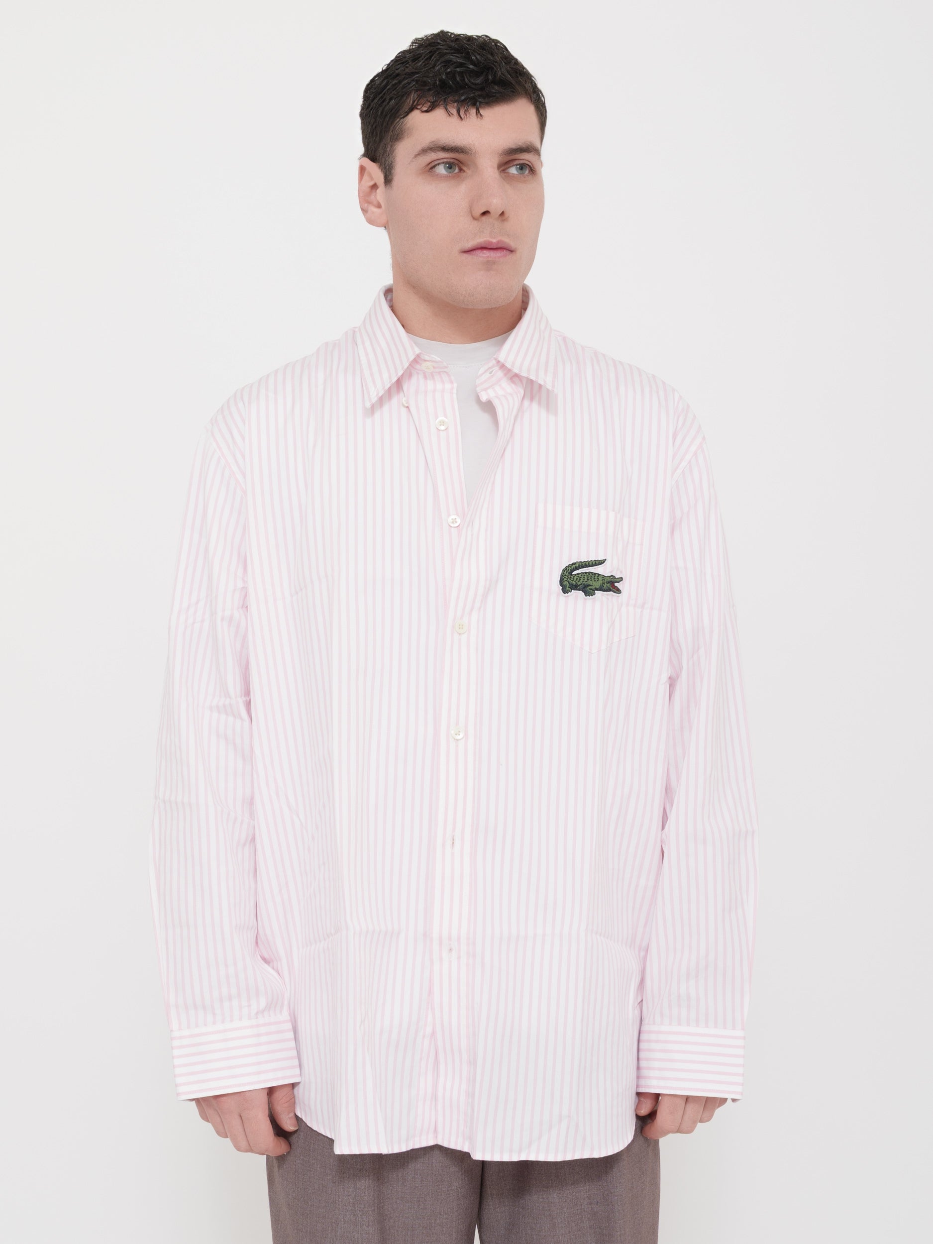 Camicia Lacoste righe rosa