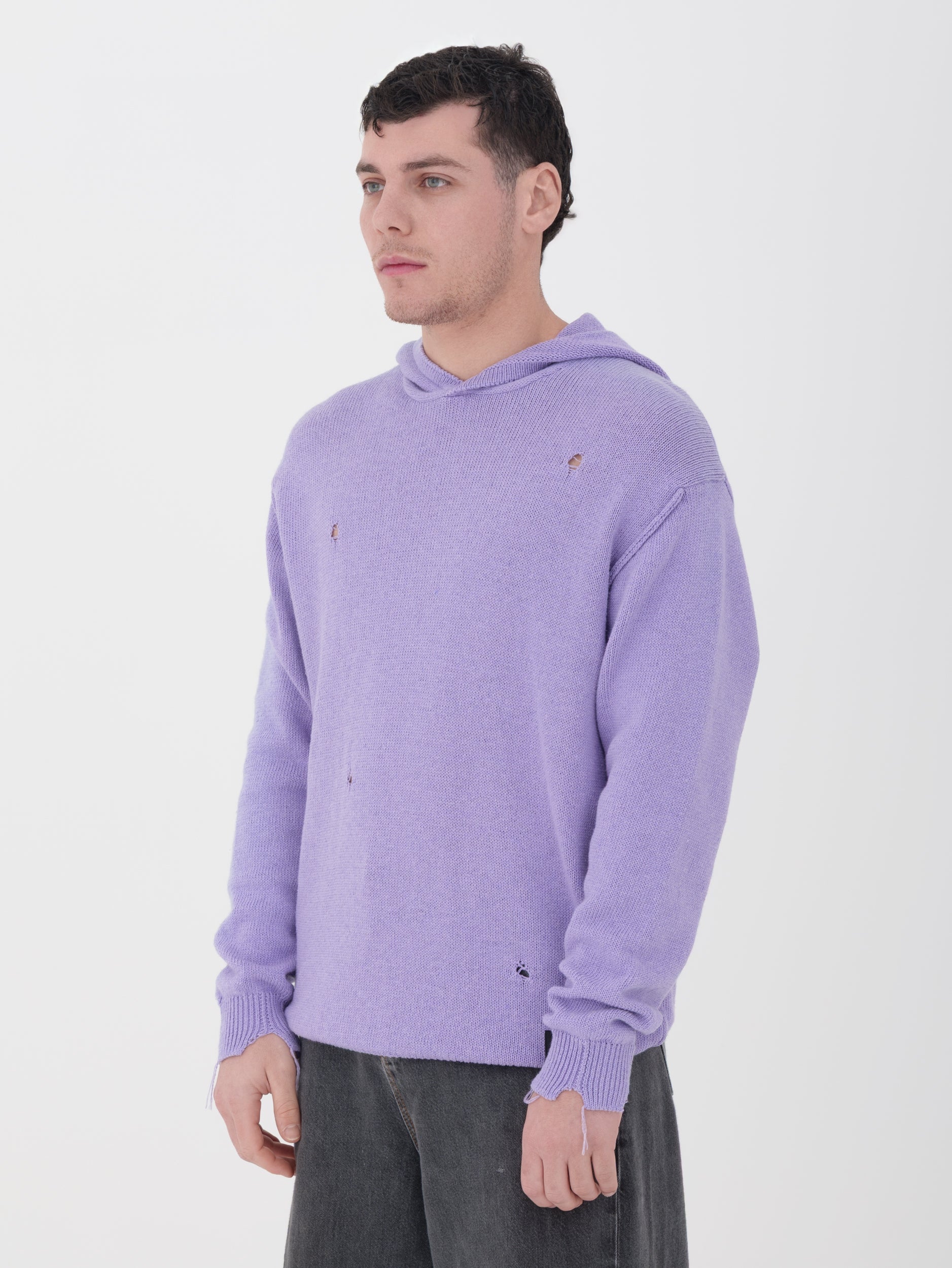 Imperial - pullover con cappuccio lilla con dettagli