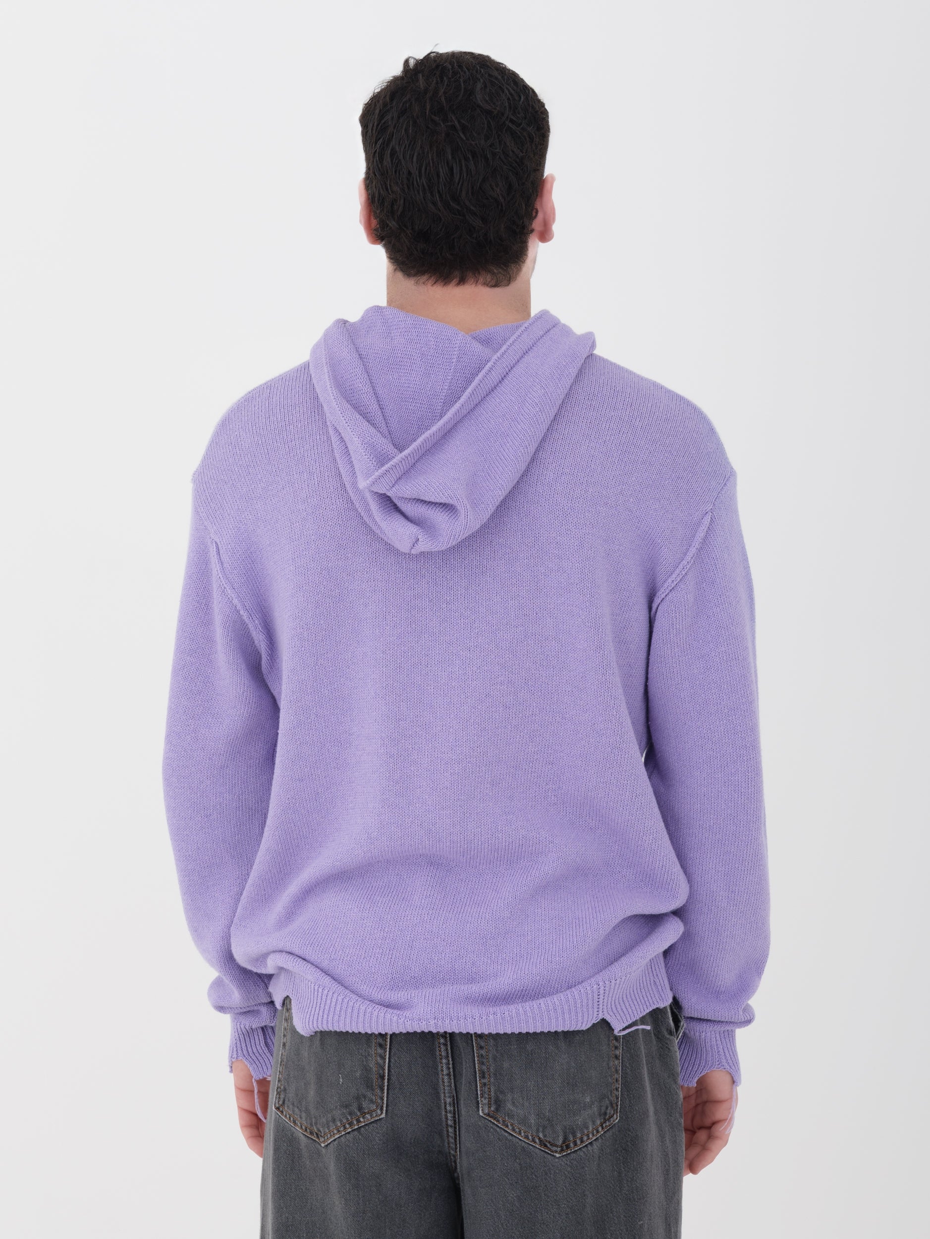 Imperial - pullover con cappuccio lilla con dettagli