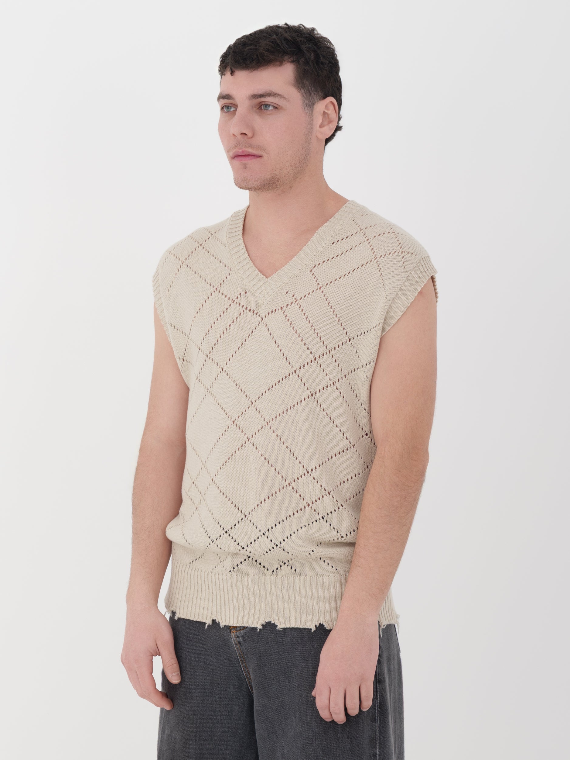 Imperial - gilet beige traforato