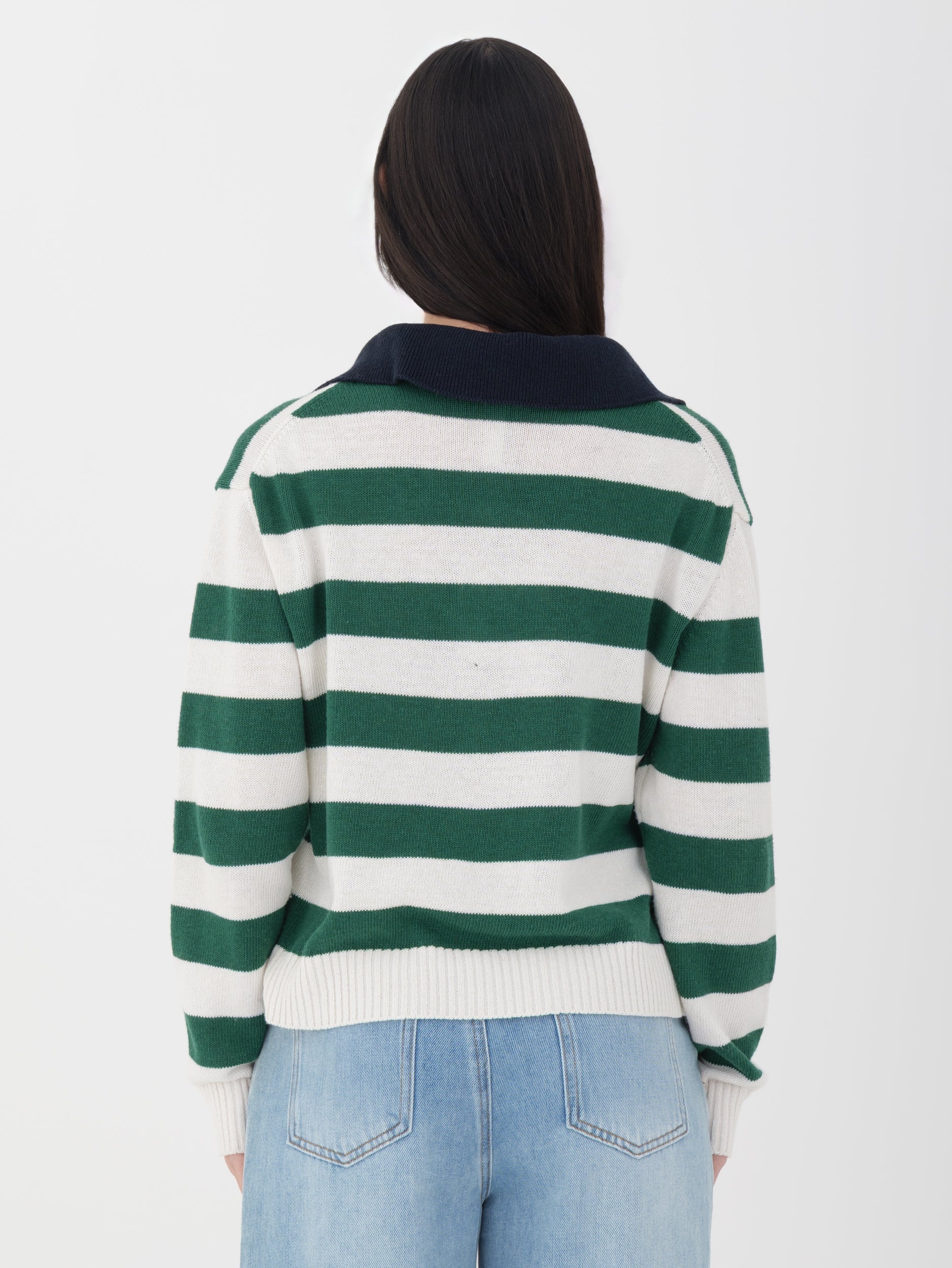 Maglia tensione in ecru/verde