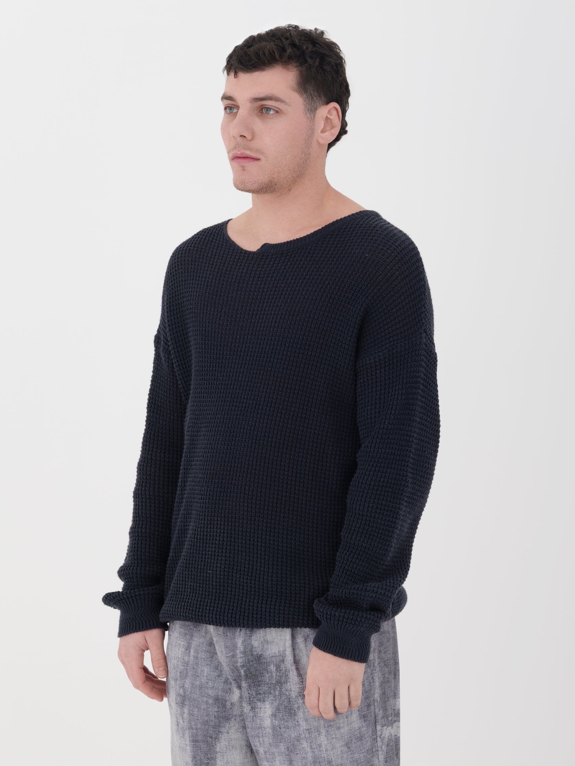 Imperial - pullover scollo dettagliato blue