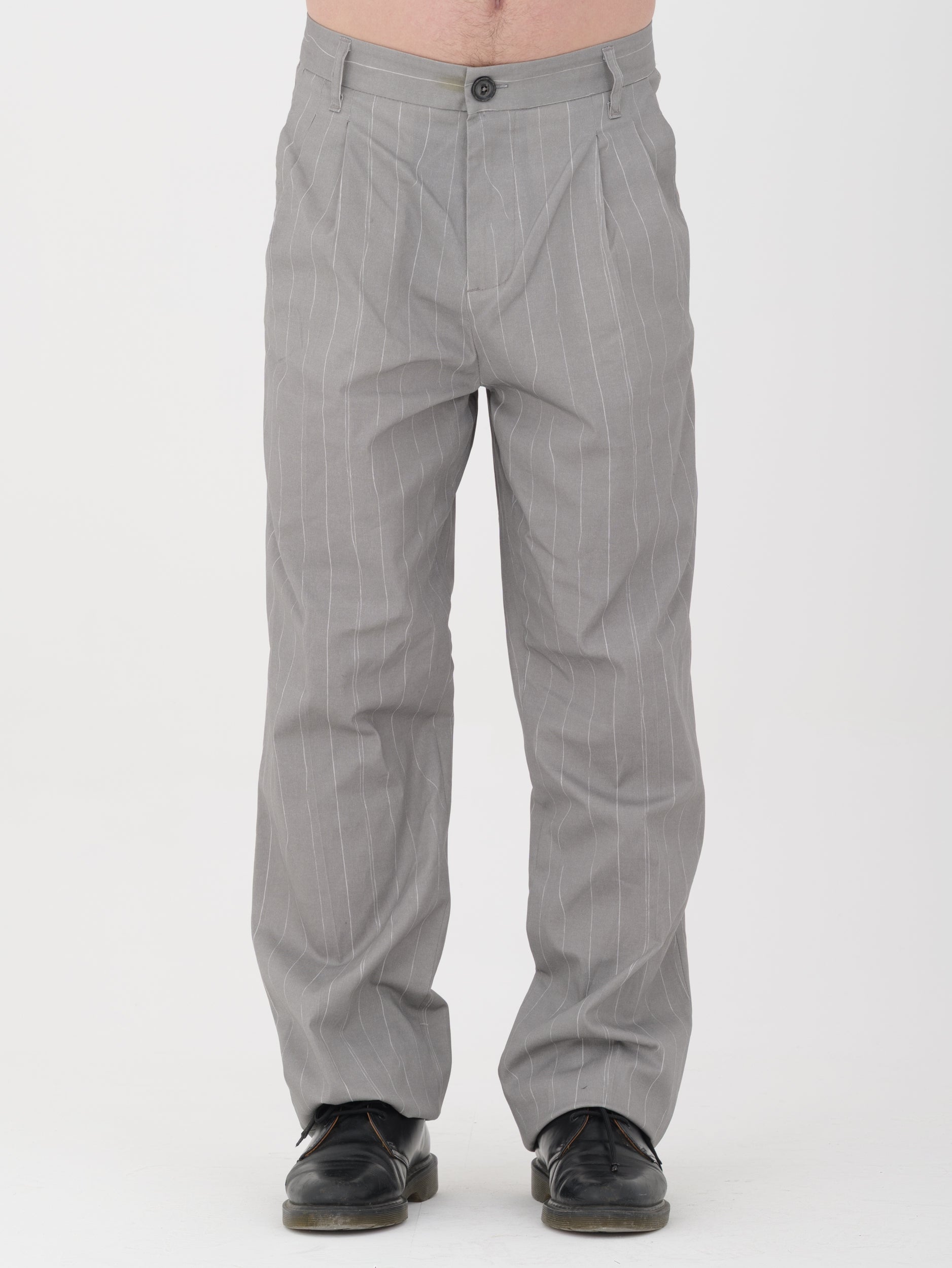 Imperial - pantalone gessato grey / white