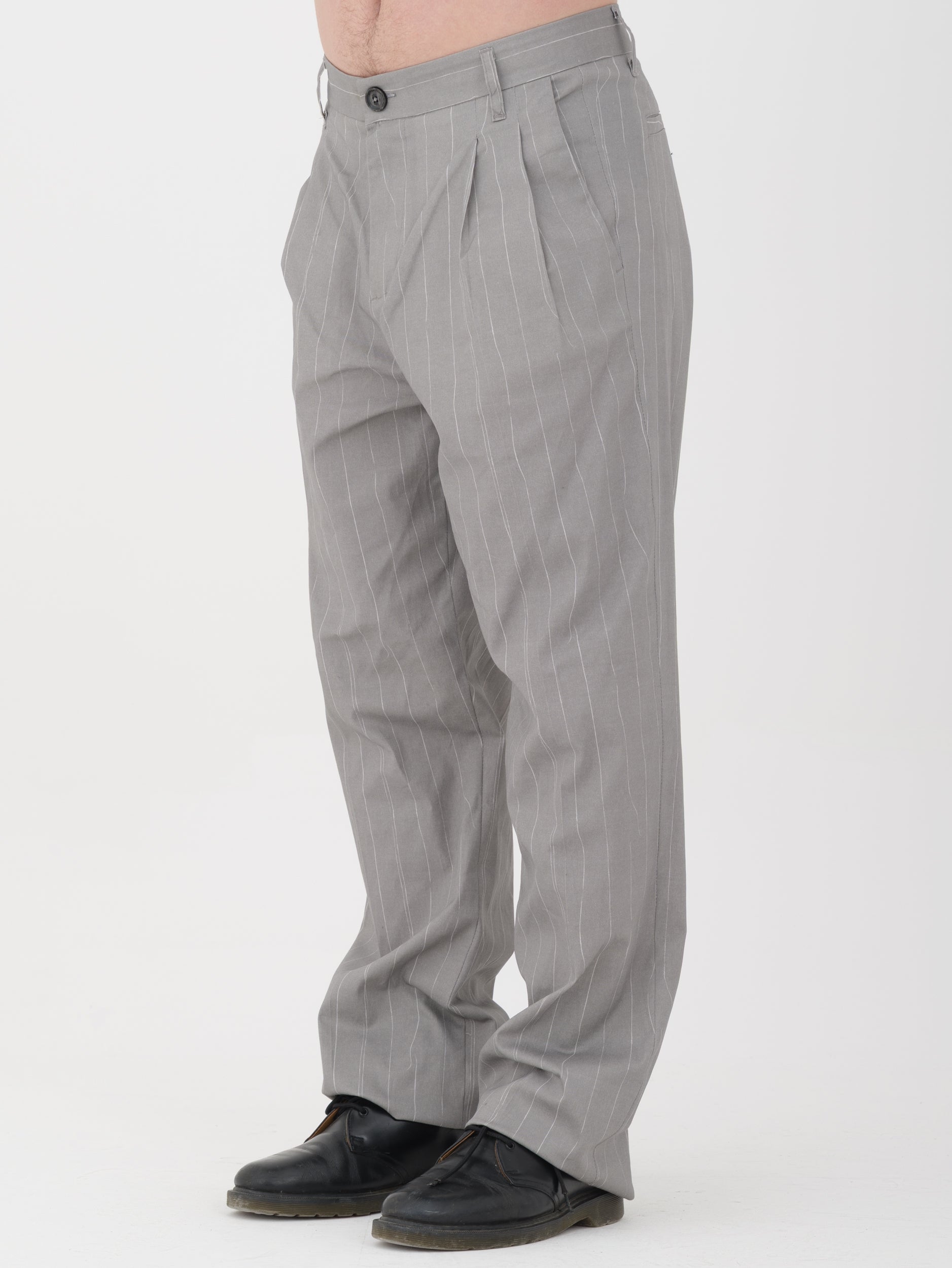 Imperial - pantalone gessato grey / white