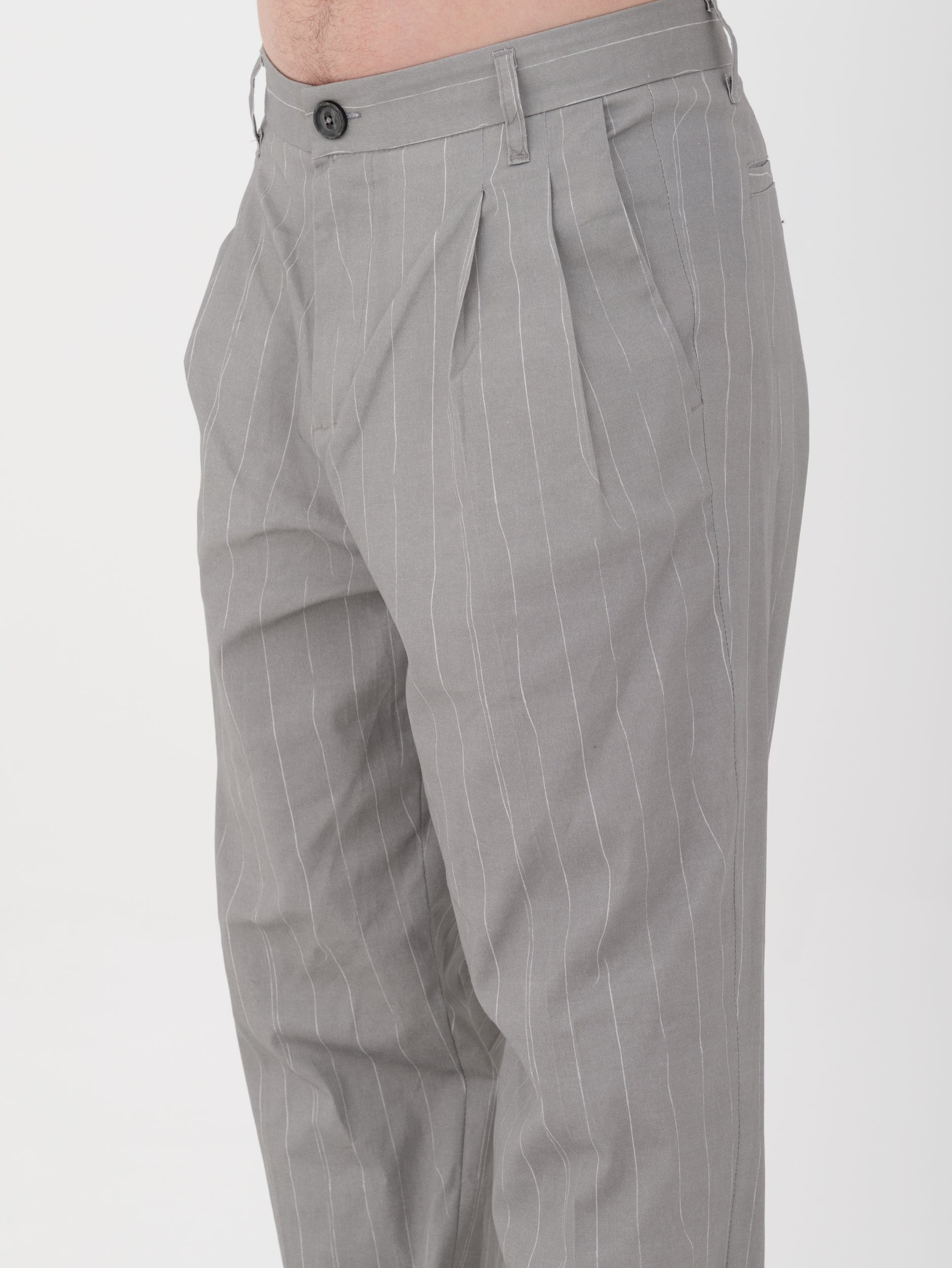 Imperial - pantalone gessato grey / white
