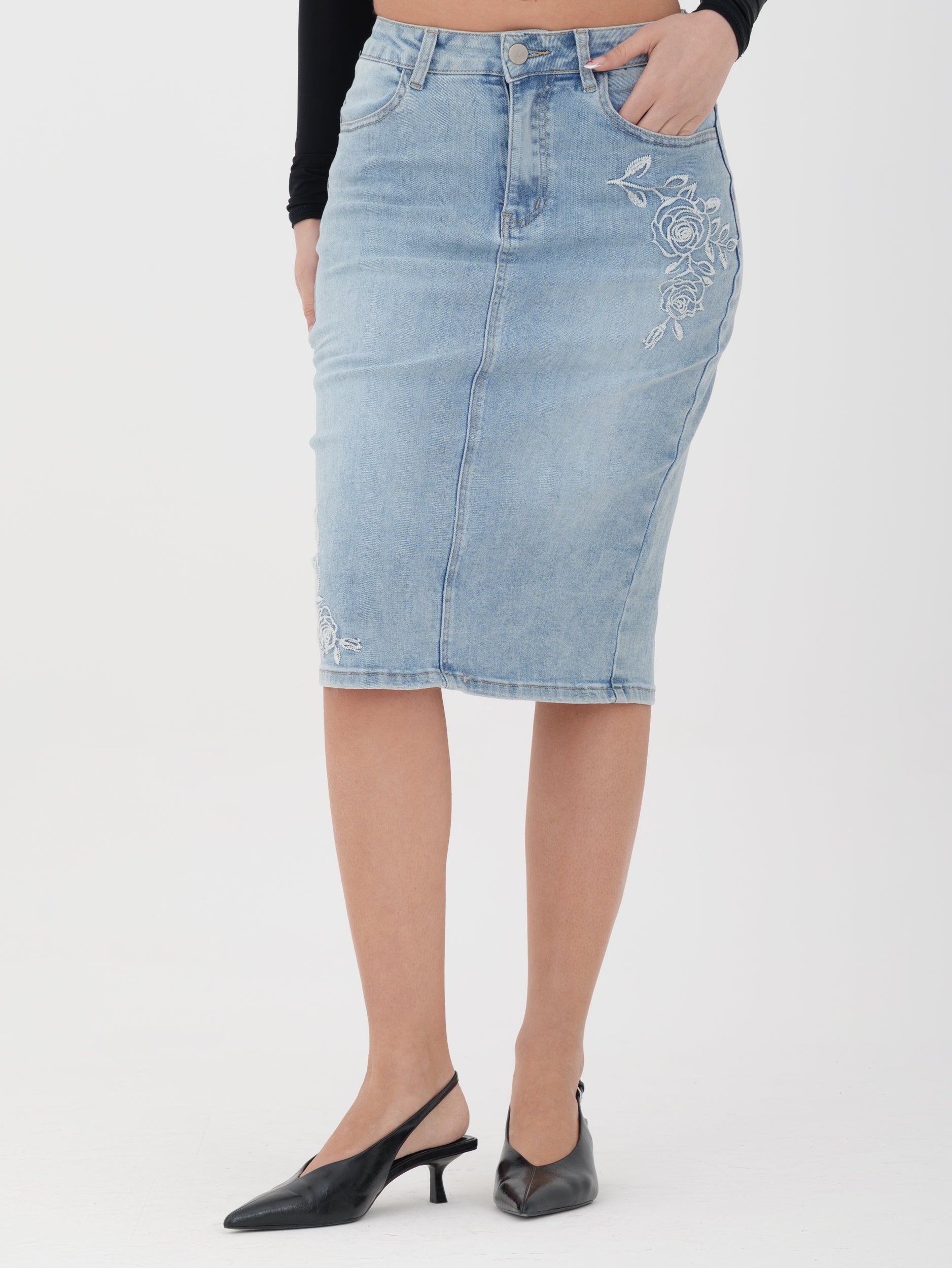 Influencer - Gonna denim midi