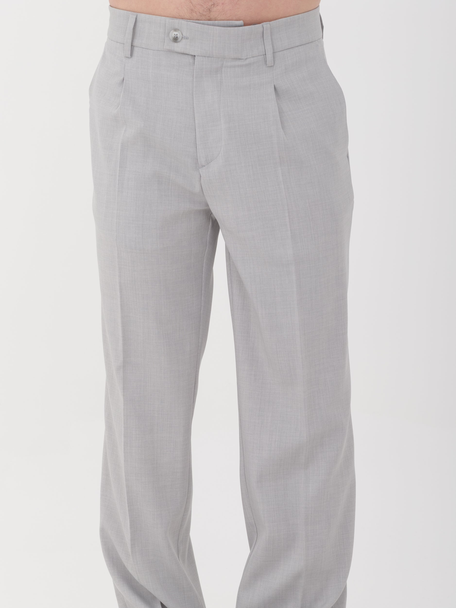 Gabardine - pantalone fondo ampio grey