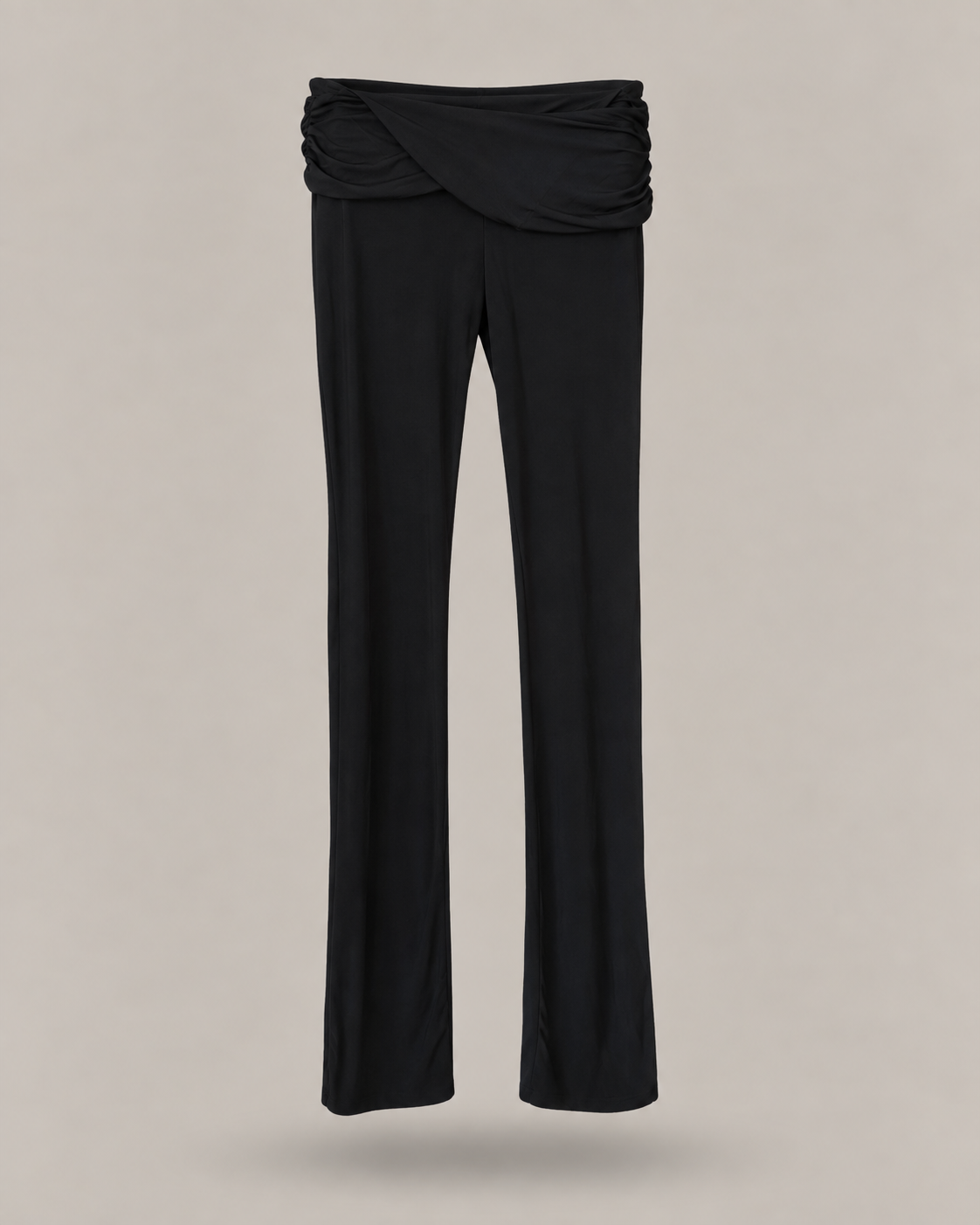BLUMARINE - pantaloni neri a zampa con drappeggio in vita