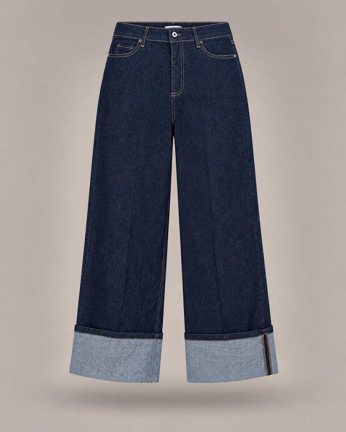 DIXIE - Jeans Wide Leg con Maxi Risvolto