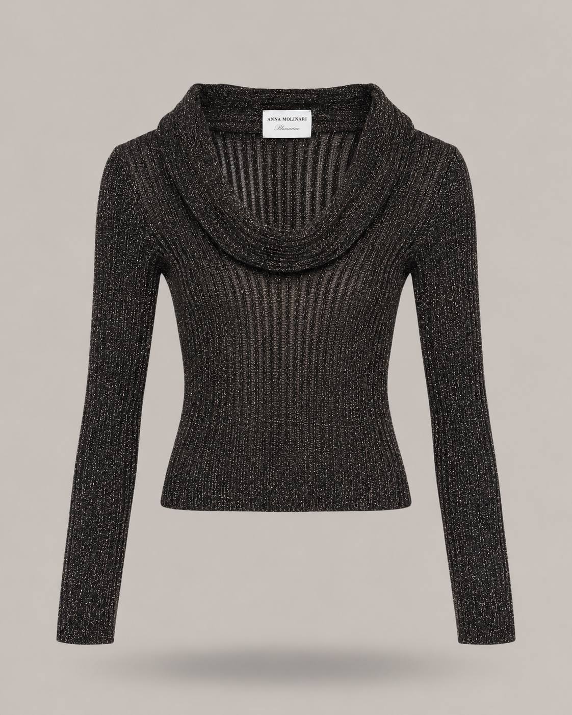 BLUMARINE - pullover scollo a barca Nero glitterato