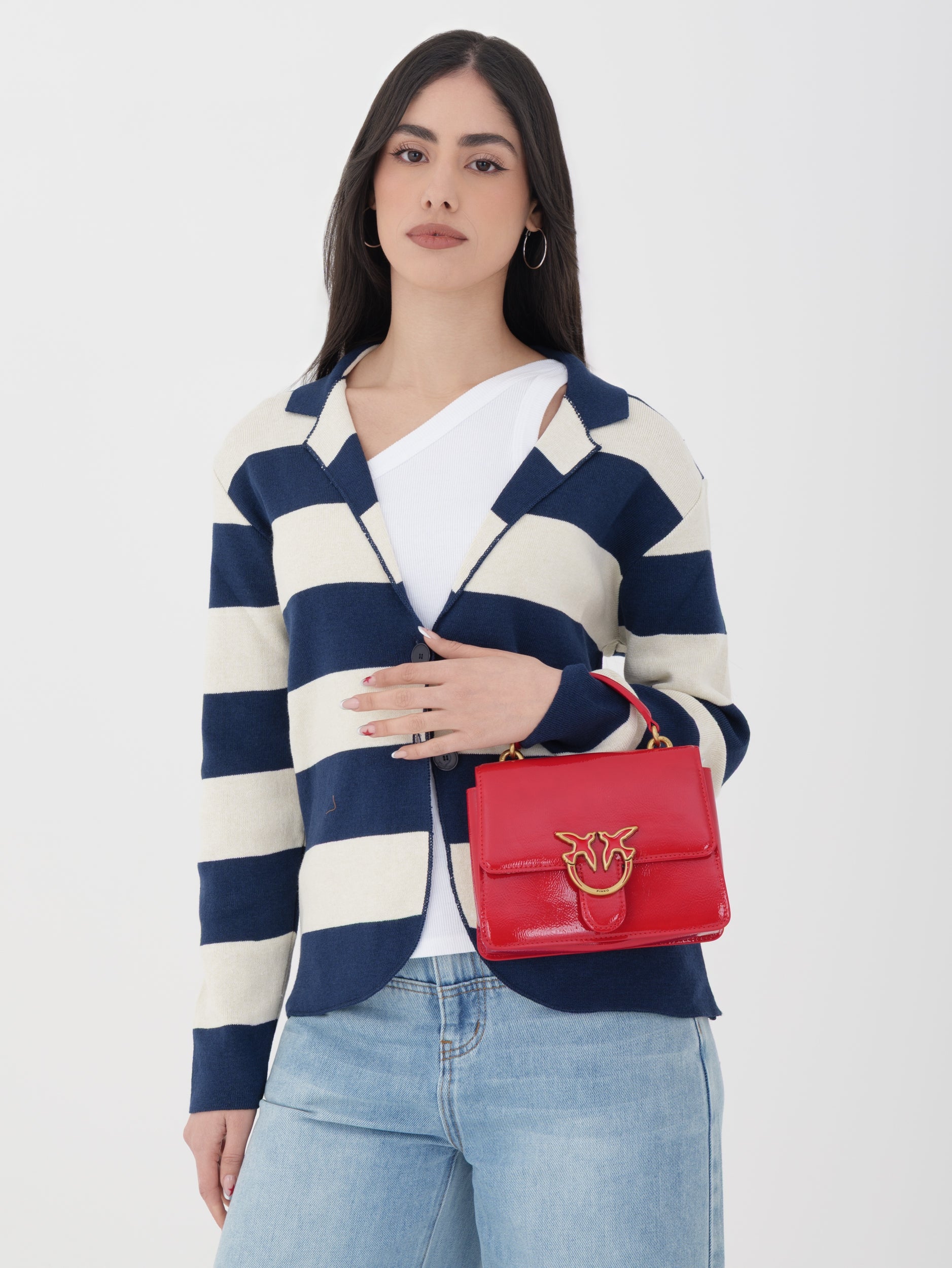 PINKO BORSA DONNA LOVE ONE TOP red/ antique gold