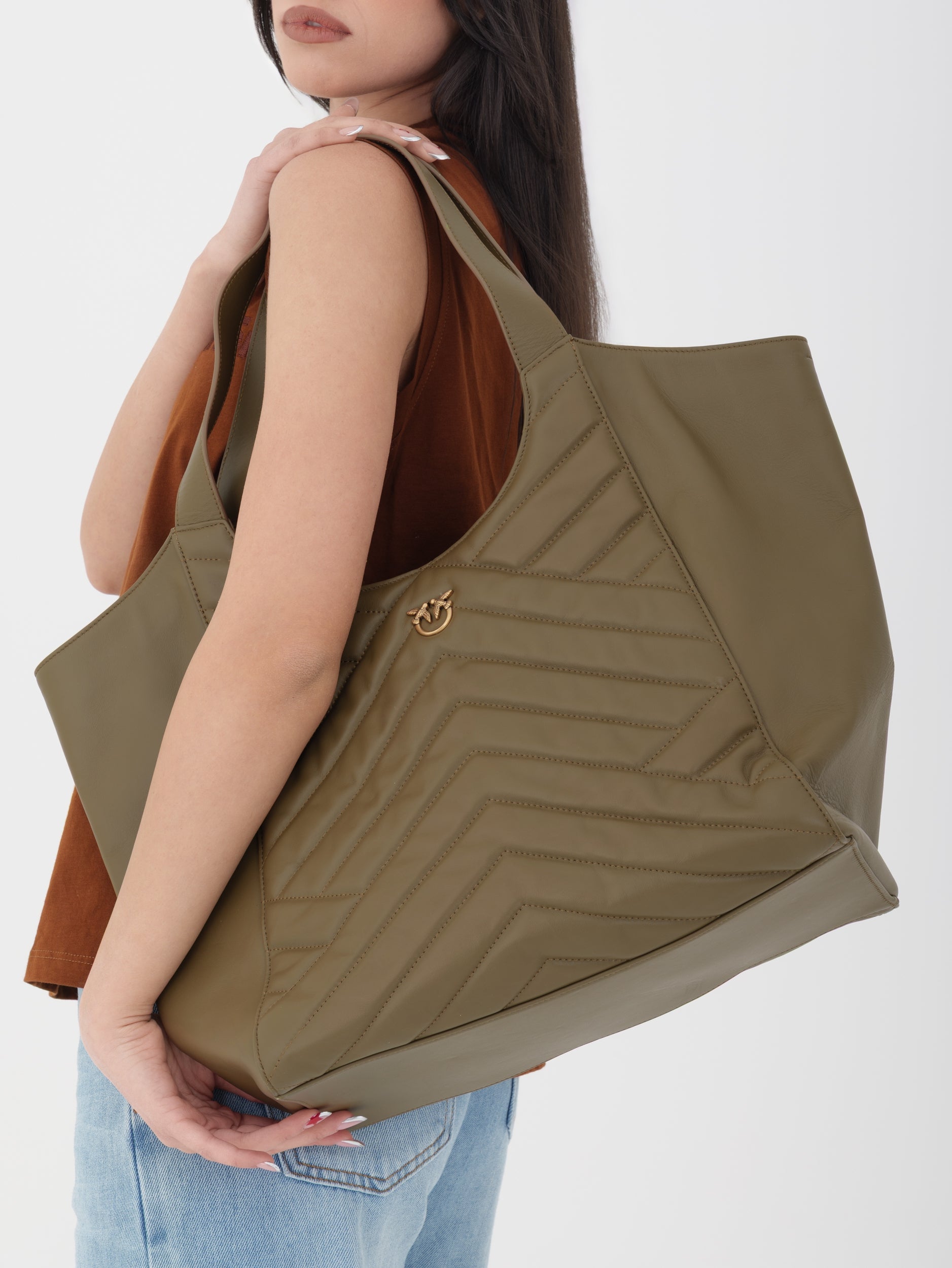 PINKO TOTE BAG TRAPUNTATA -
Borsa a mano - piantagione