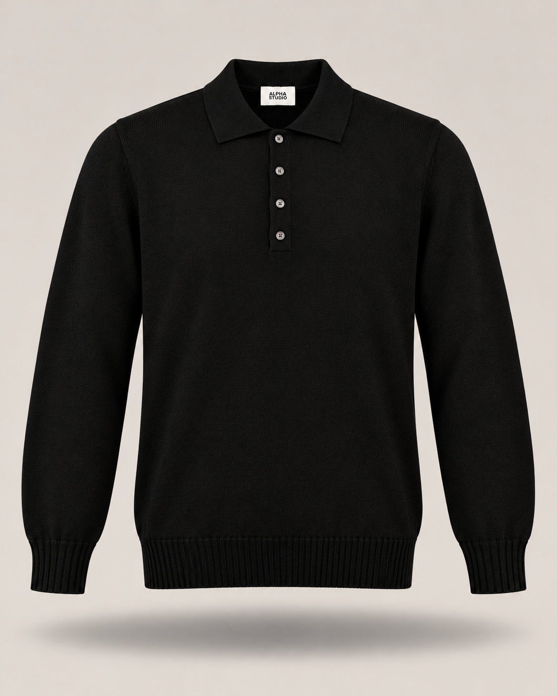 ALPHA STUDIO - Polo nera  a maniche lunghe