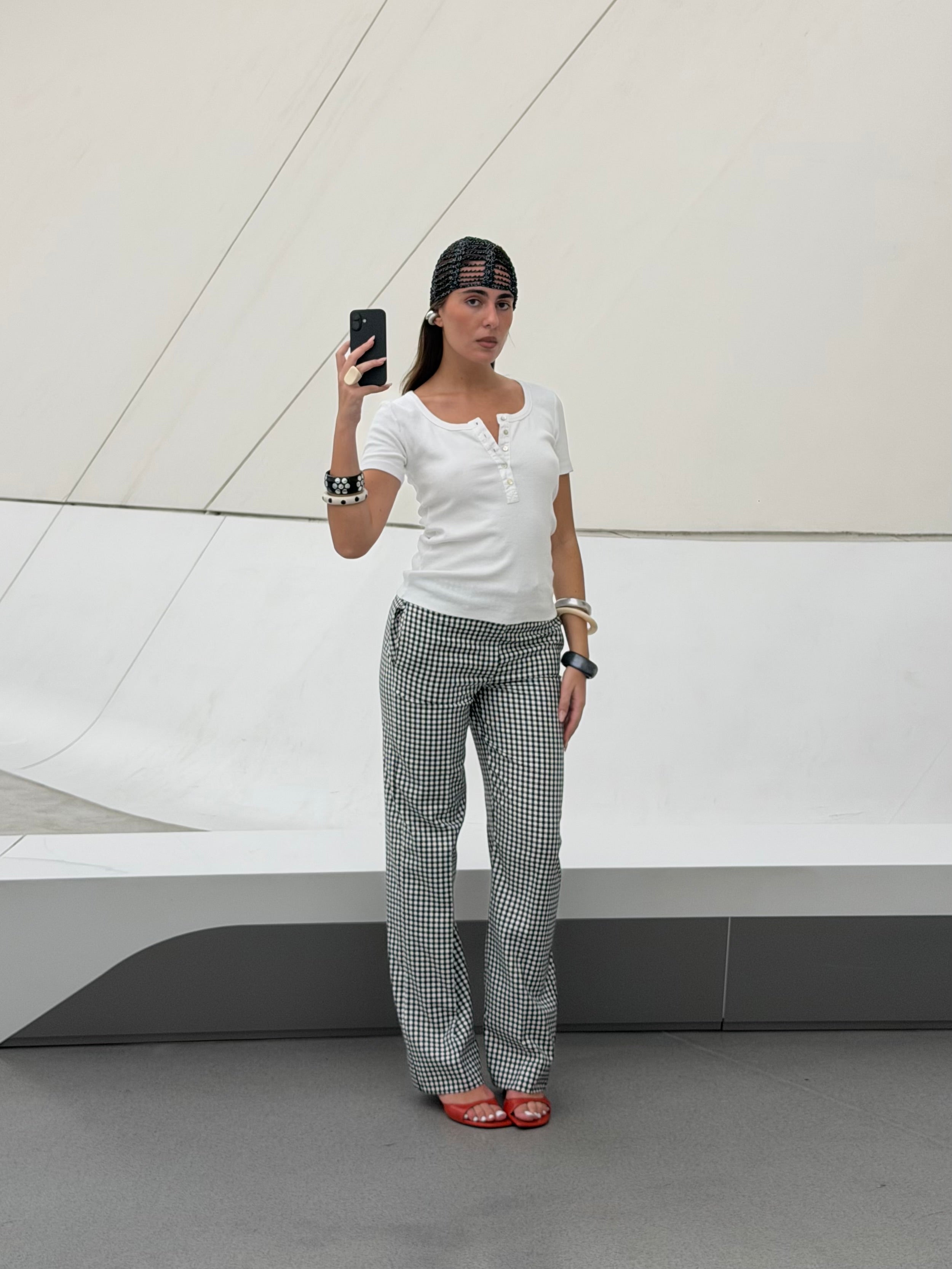 DIXIE - pantalone wide leg a quadri