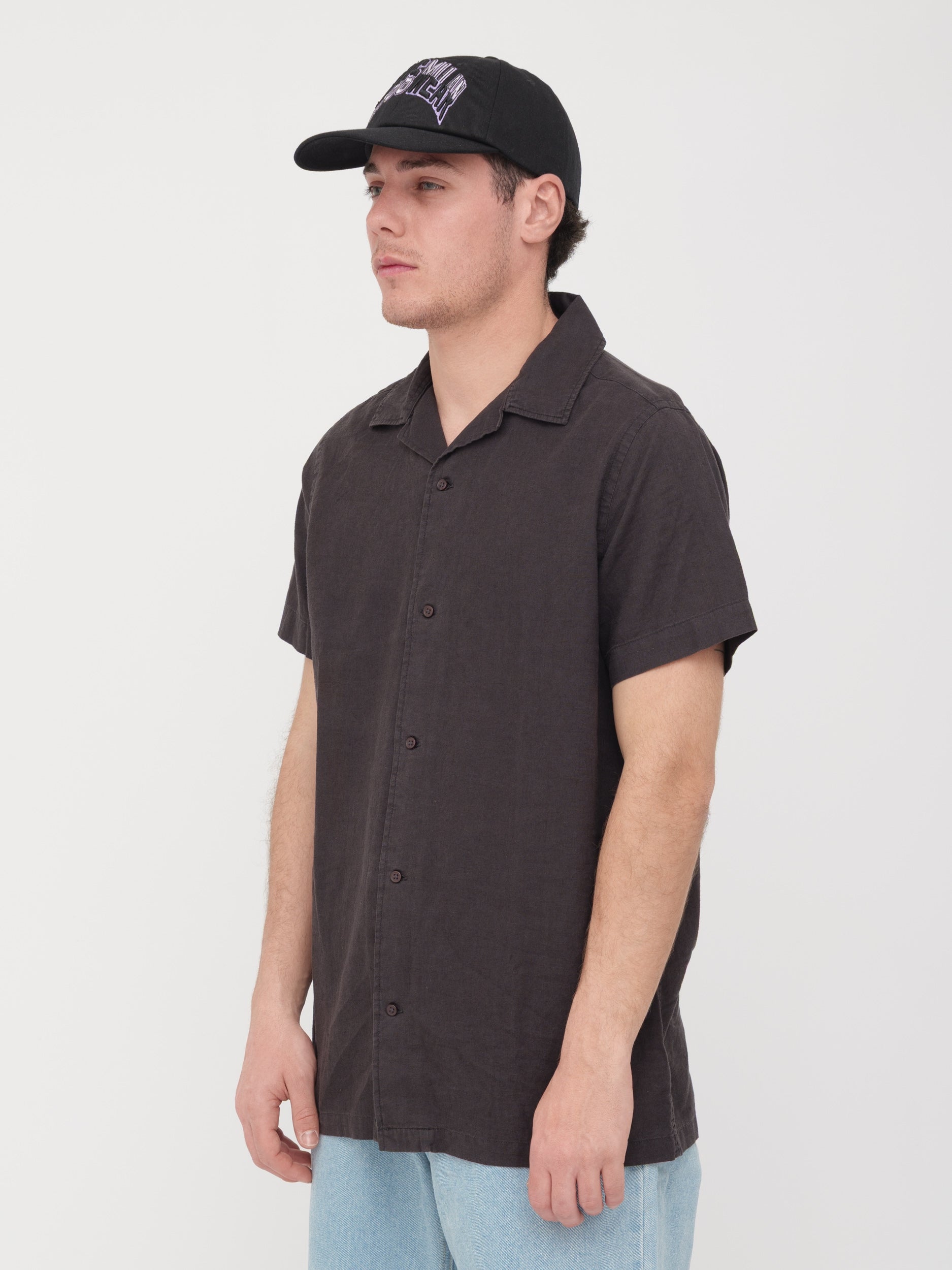 IMPERIAL - camicia di lino dark gray