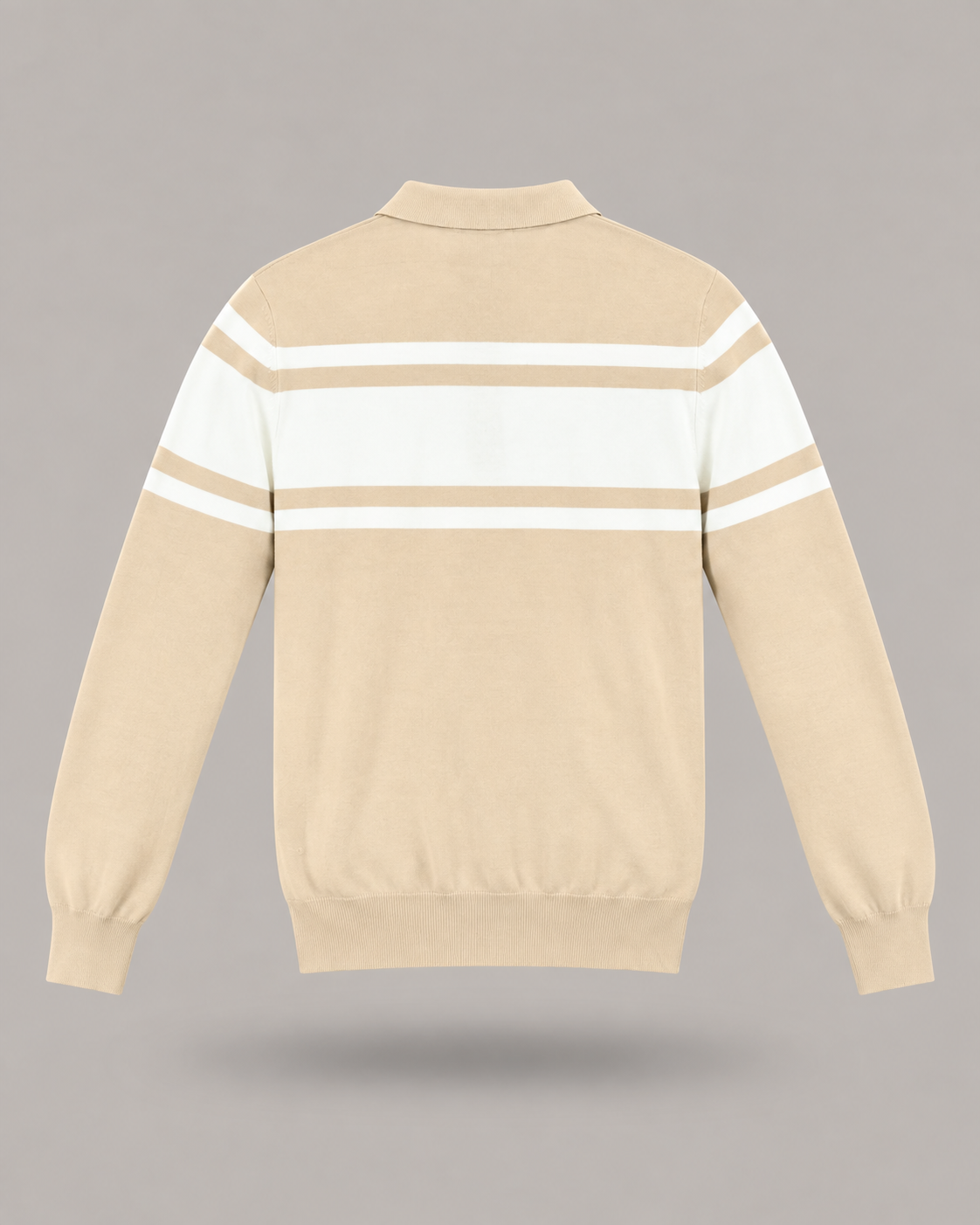 BRUNO LEONI - polo in viscosa beige a righe