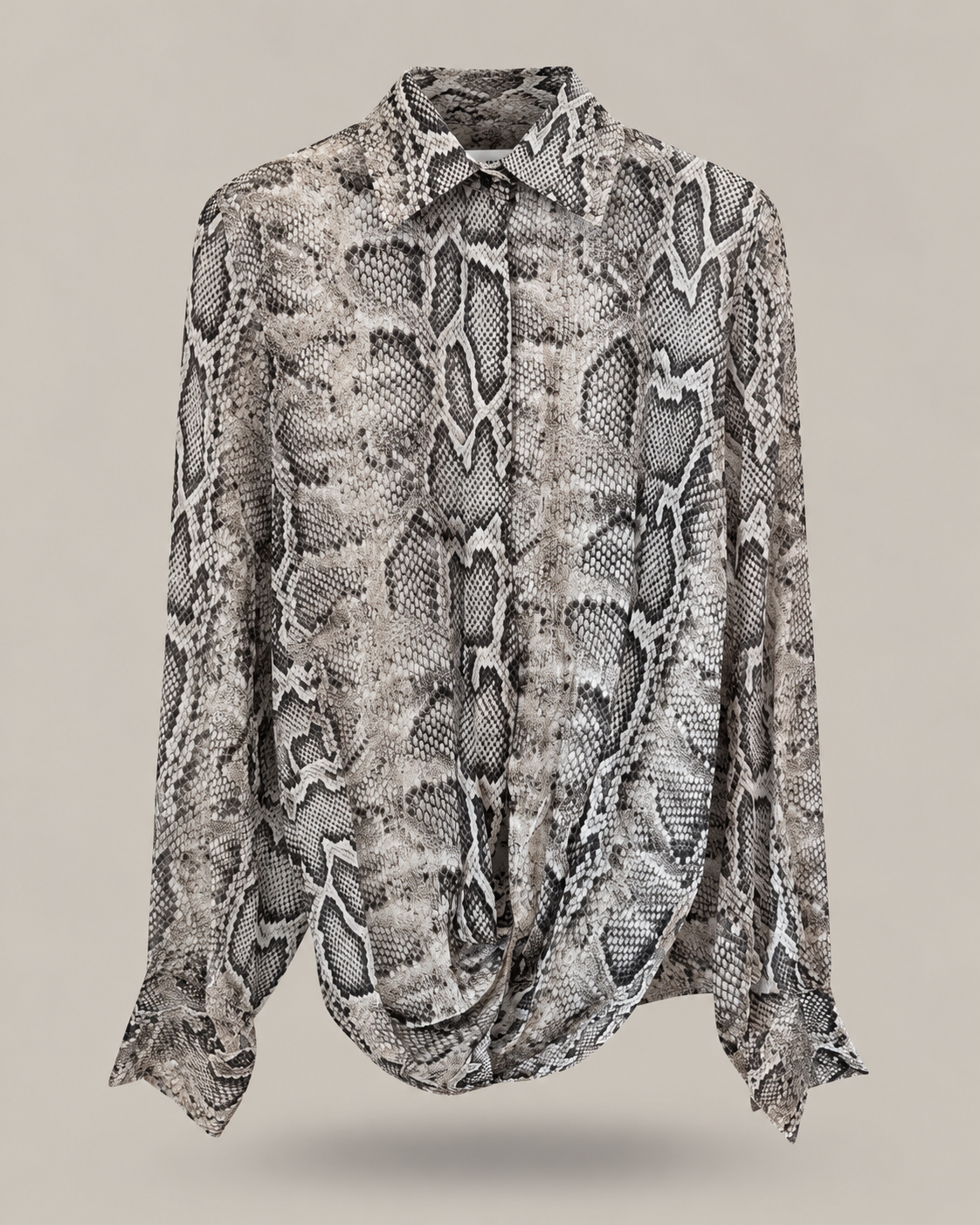 BLUMARINE - blusa a maniche lunghe con stampa pitone