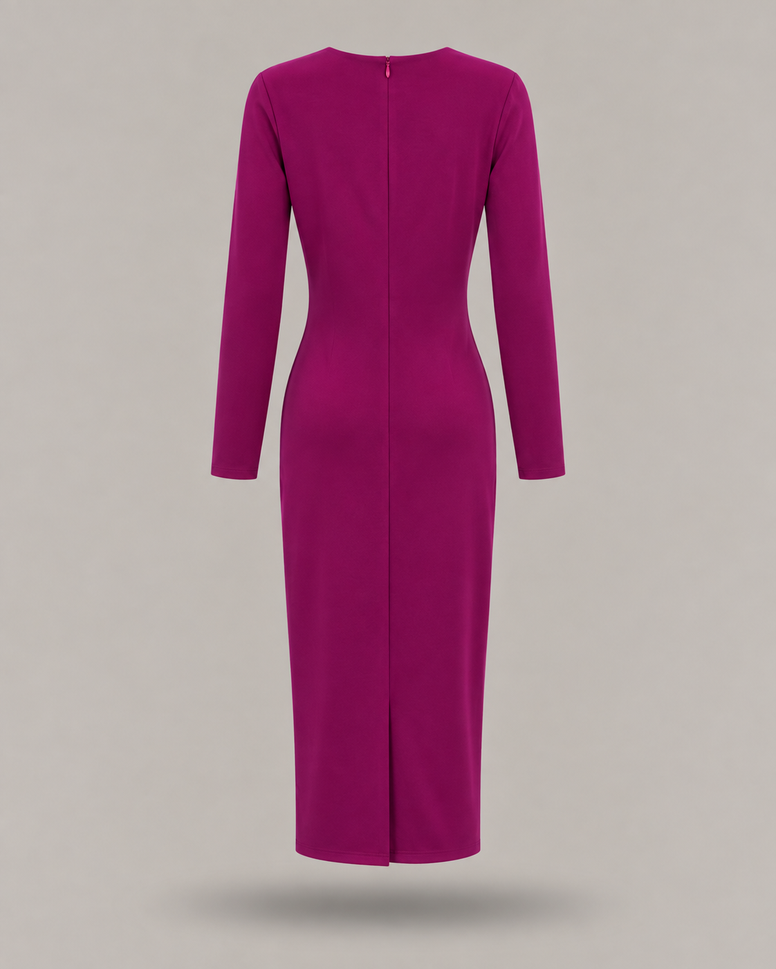 BLUMARINE - Abito midi drappeggiato con scollo quadrato
