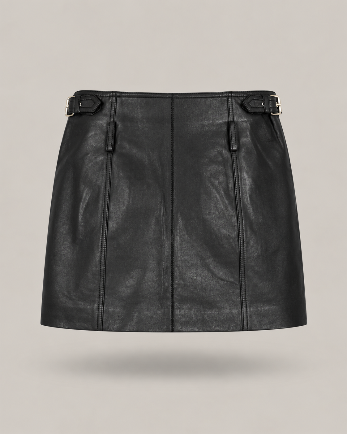 BLUMARINE - minigonna in pelle nera