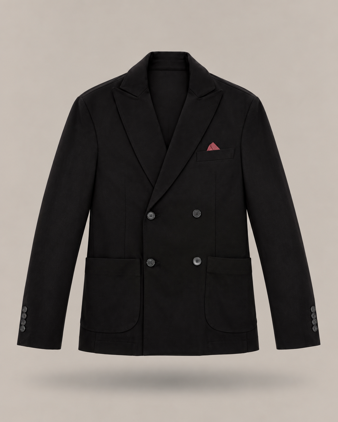 IMPERIAL - blazer doppiopetto nera con revers a punta