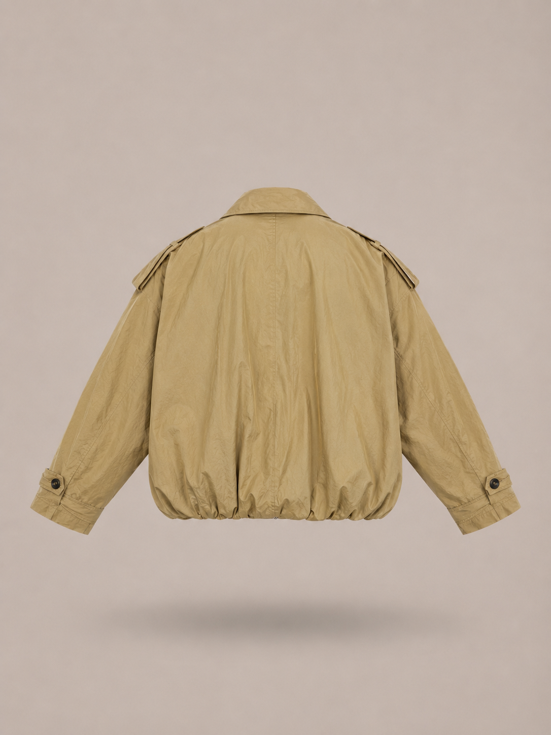 HAVEONE - bomber corto stile trench color beige