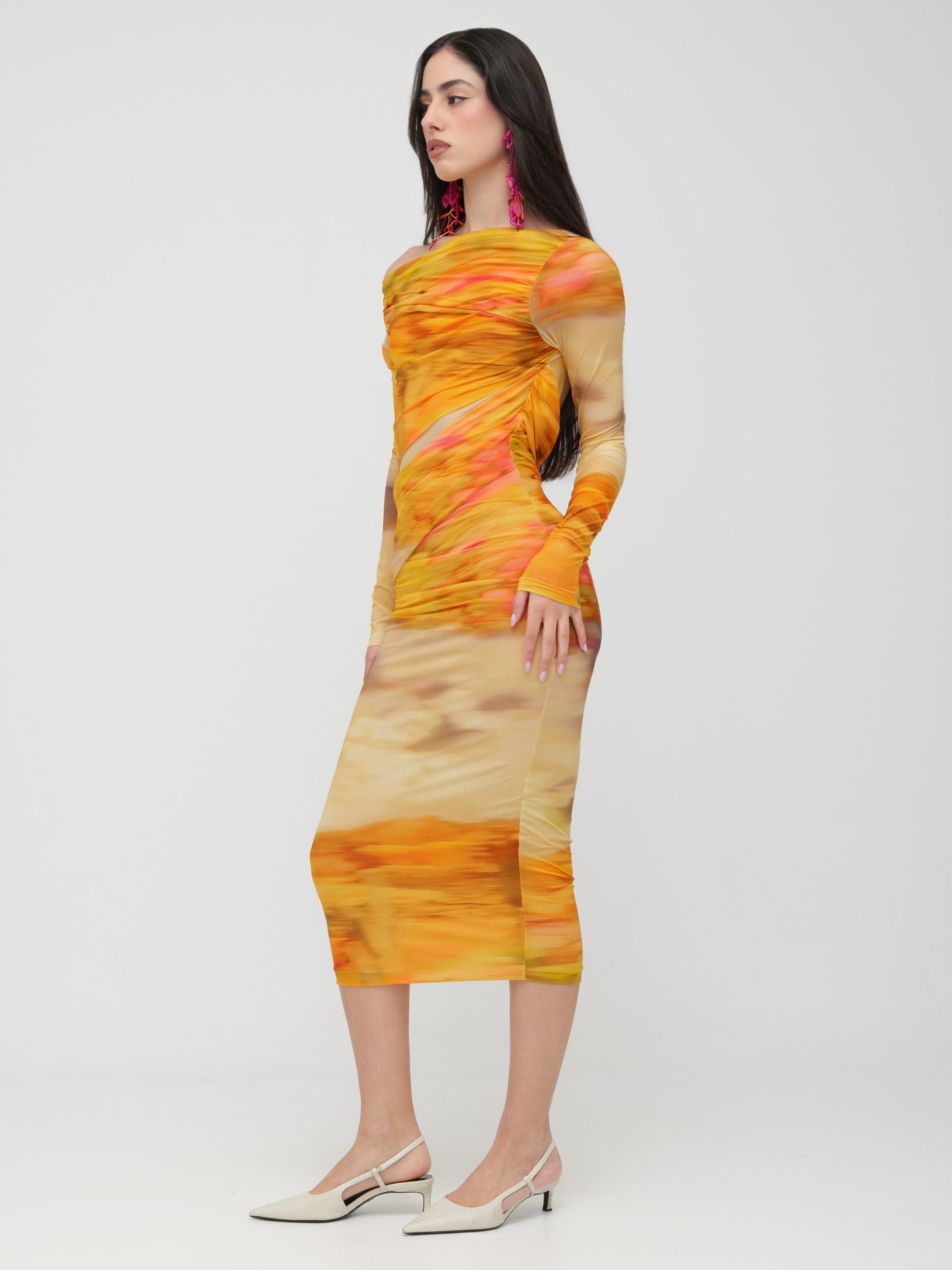 PINKO - abito Midi modello Beggin in jersey