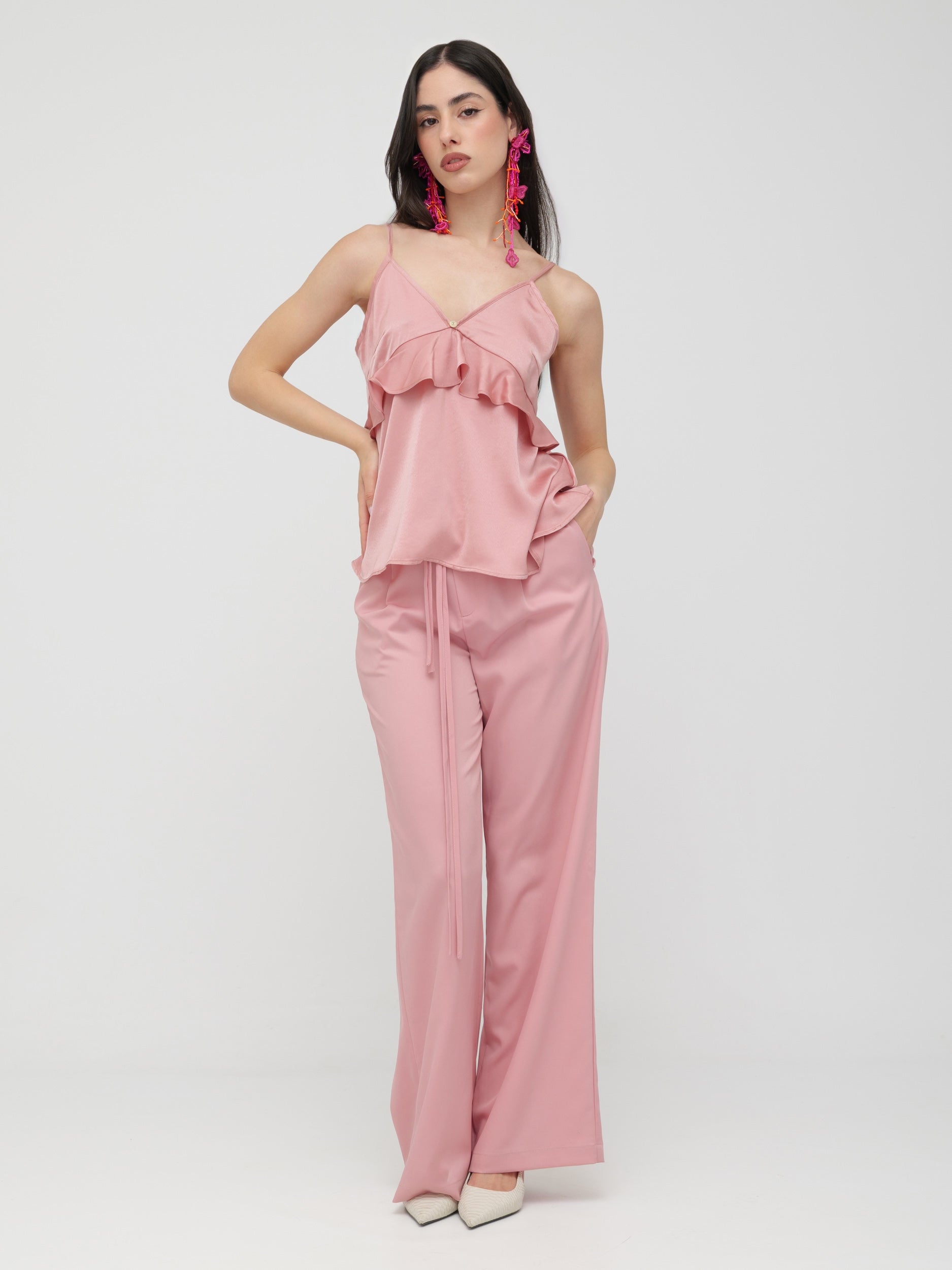 INFLUENCER - completo top e pantalone pink
