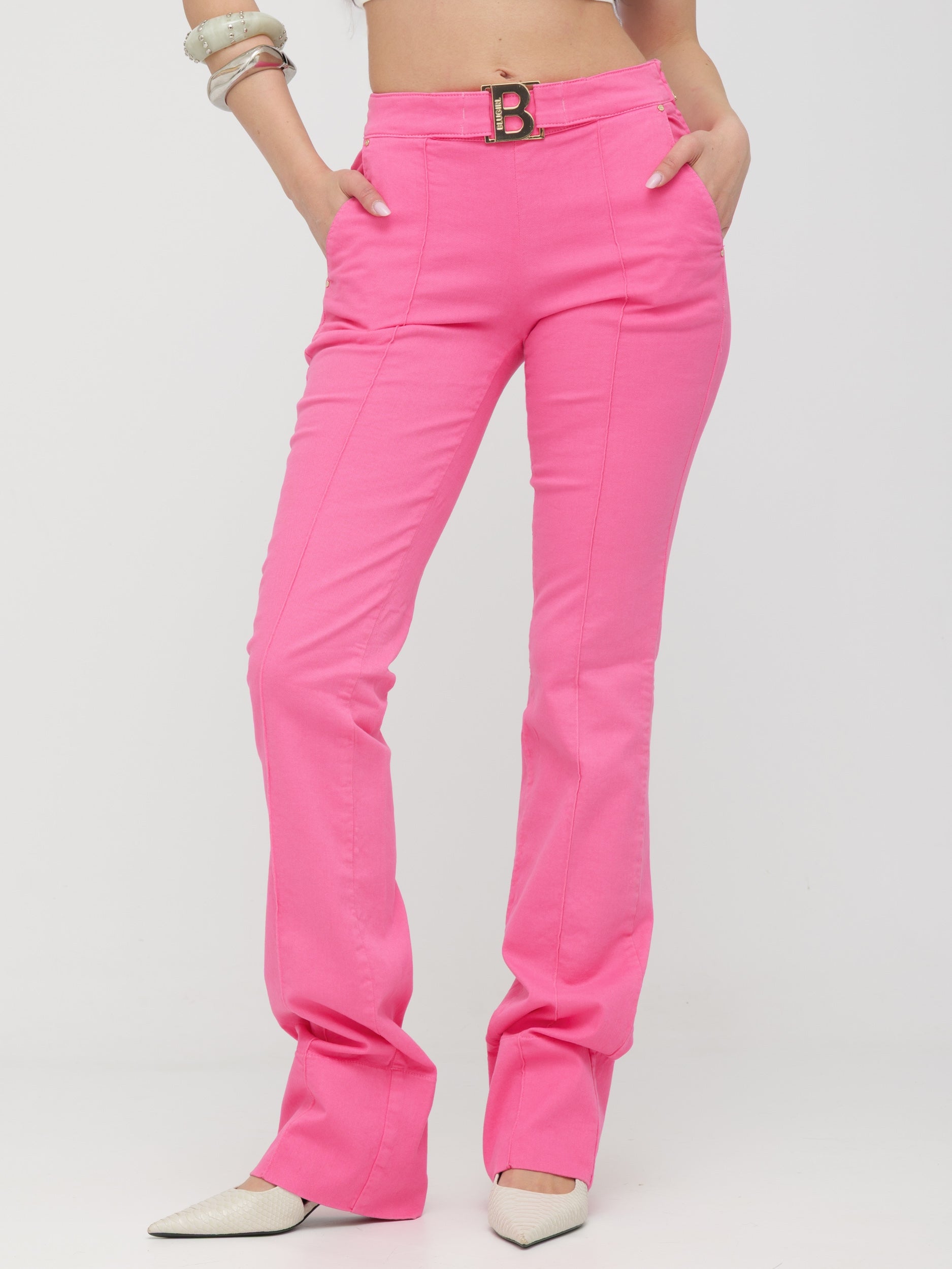 BLUGIRL | BLUMARINE - pantaloni a zampa d’elefante fucsia