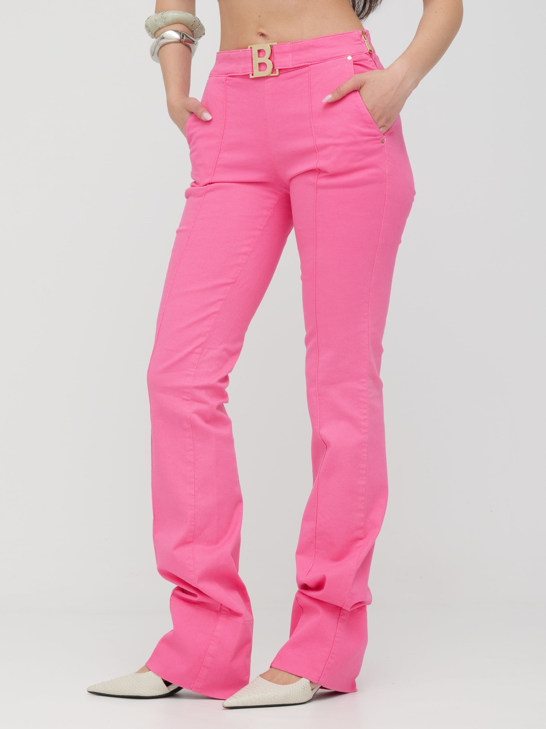 BLUGIRL | BLUMARINE - pantaloni a zampa d’elefante fucsia