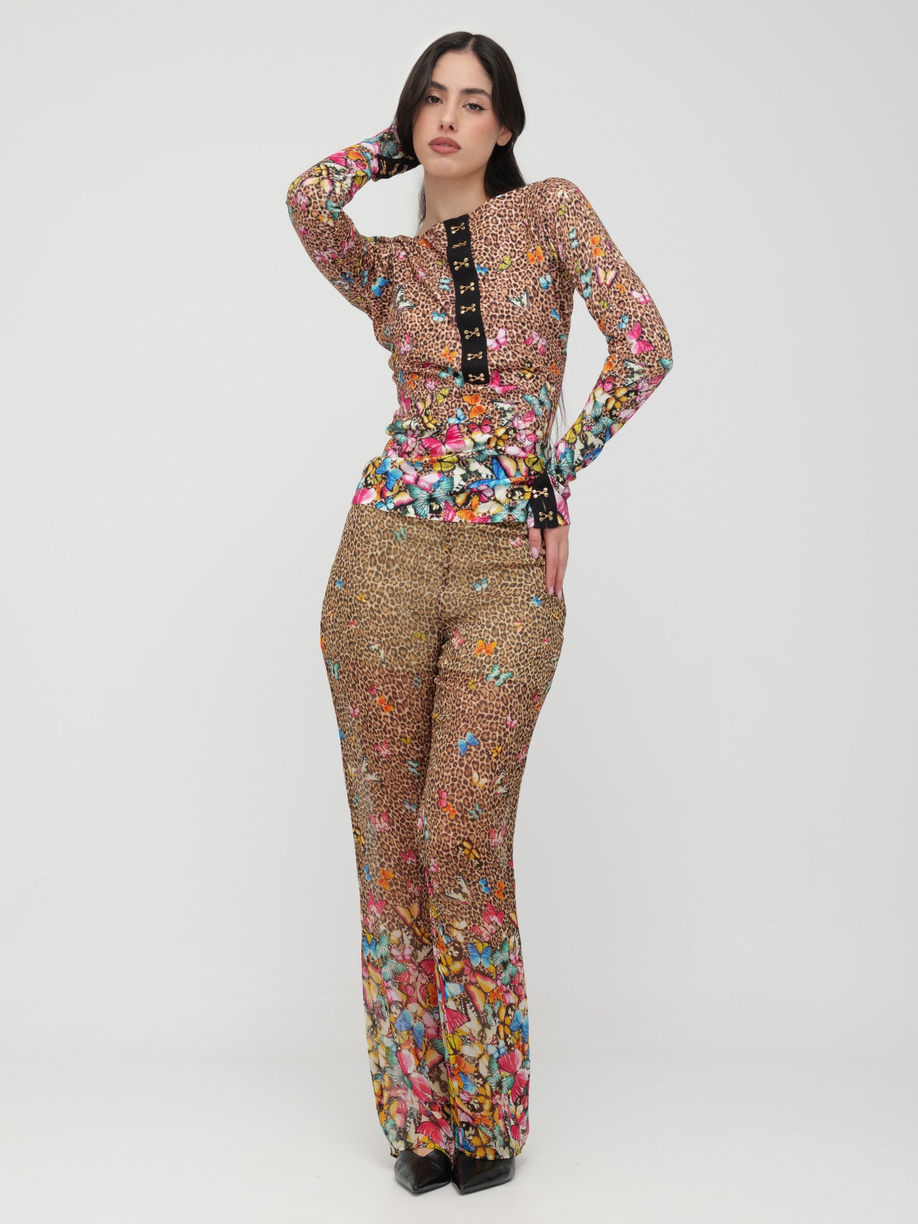 BLUGIRL | BLUMARINE - pantalone wide leg fantasia animalier