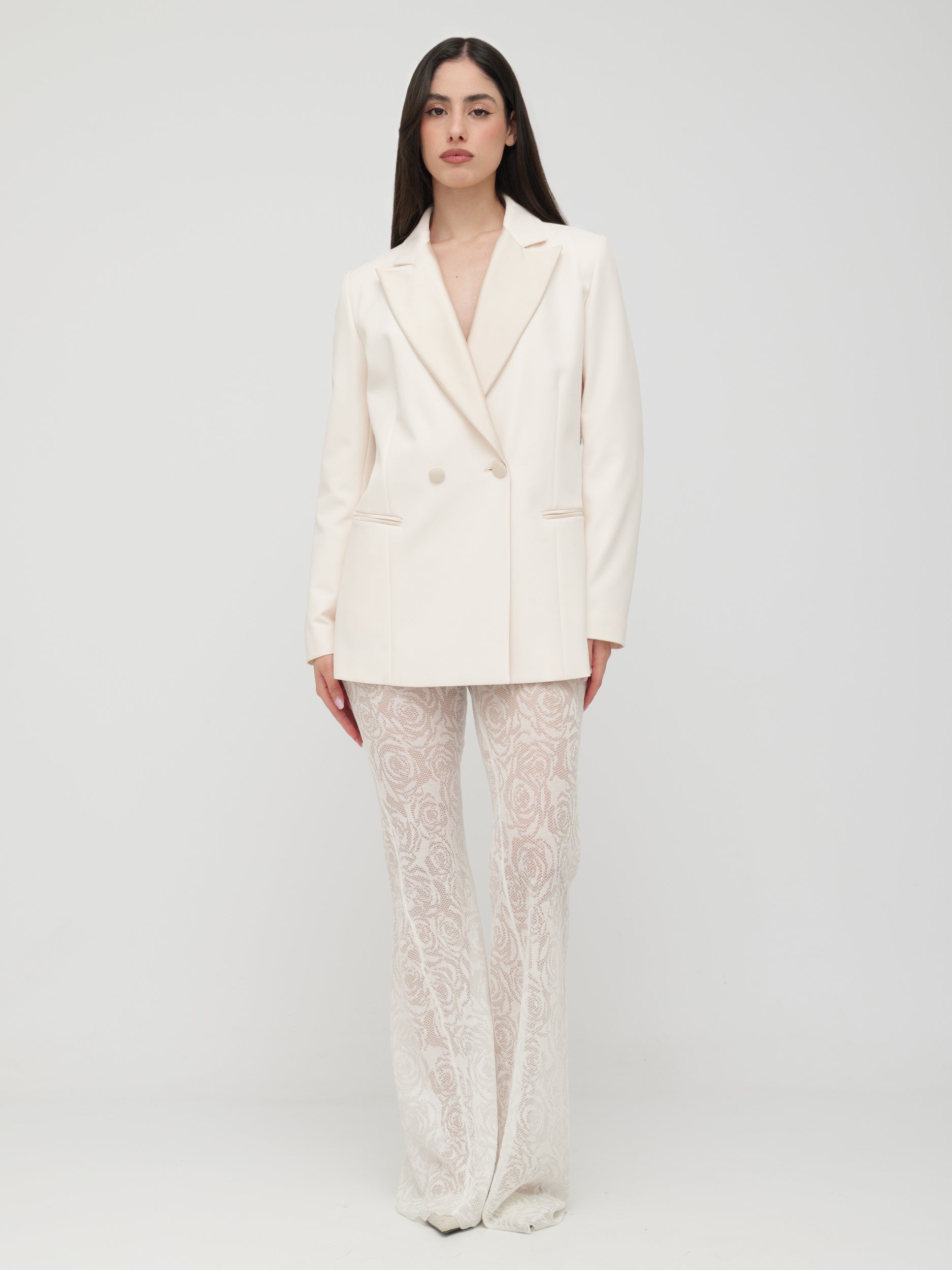 PREVIU - blazer strutturato bianco crema