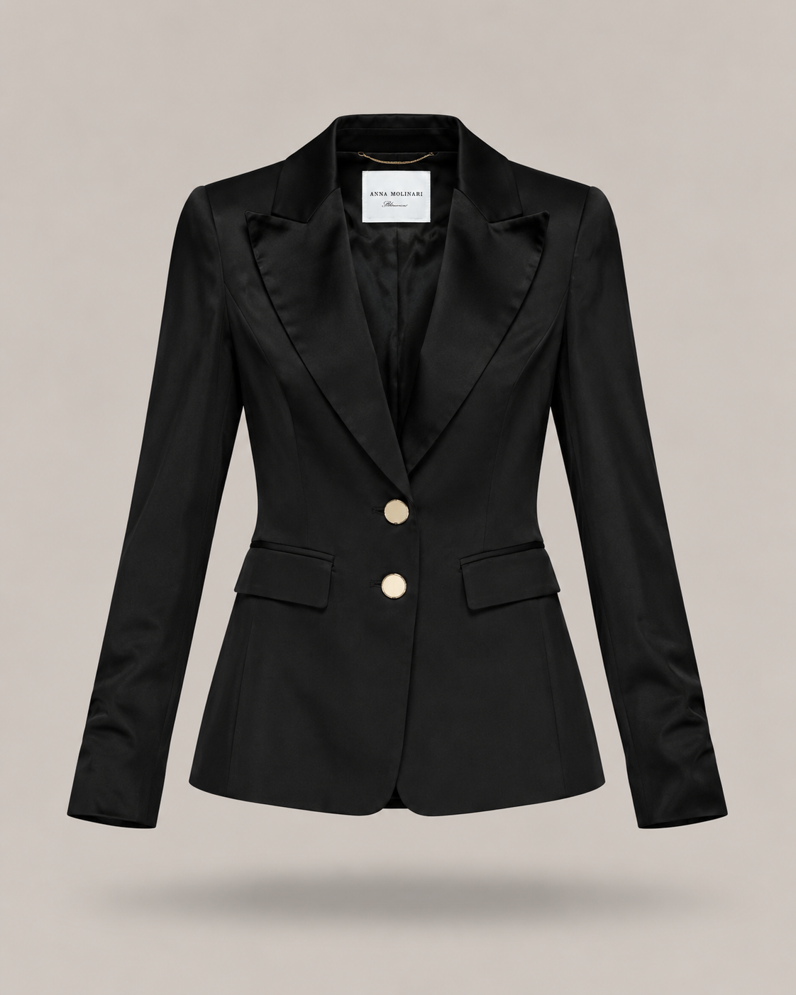 BLUMARINE - blazer nero satinato