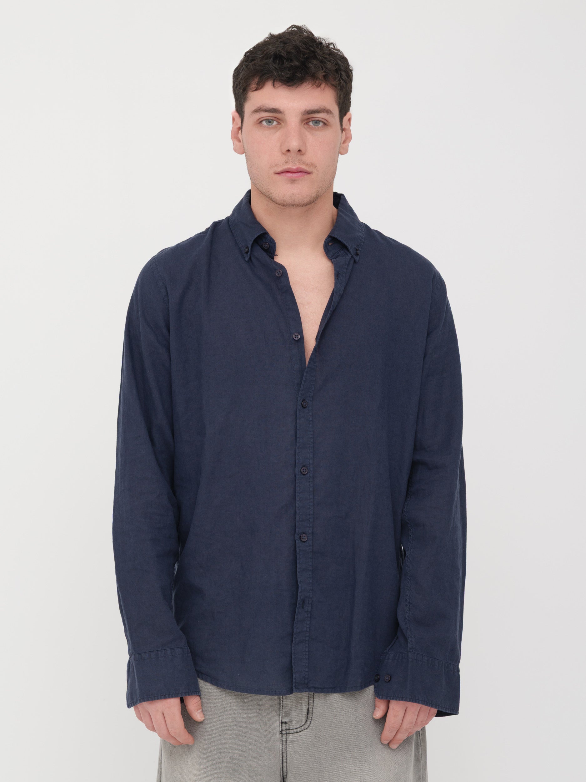 IMPERIAL - camicia di lino blu