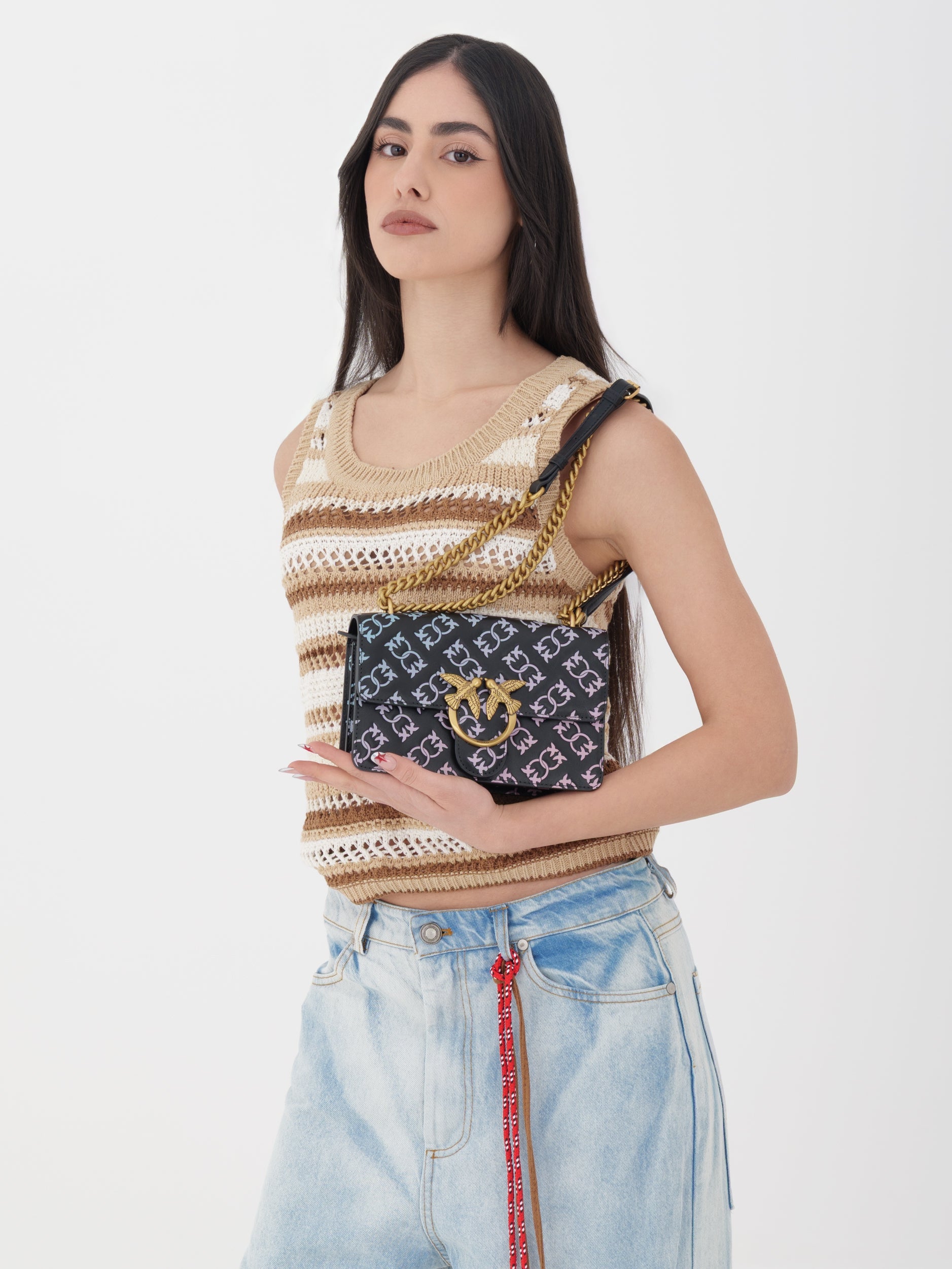 PINKO
Borsa Love One Mini Pinko in pelle con logo goffrato