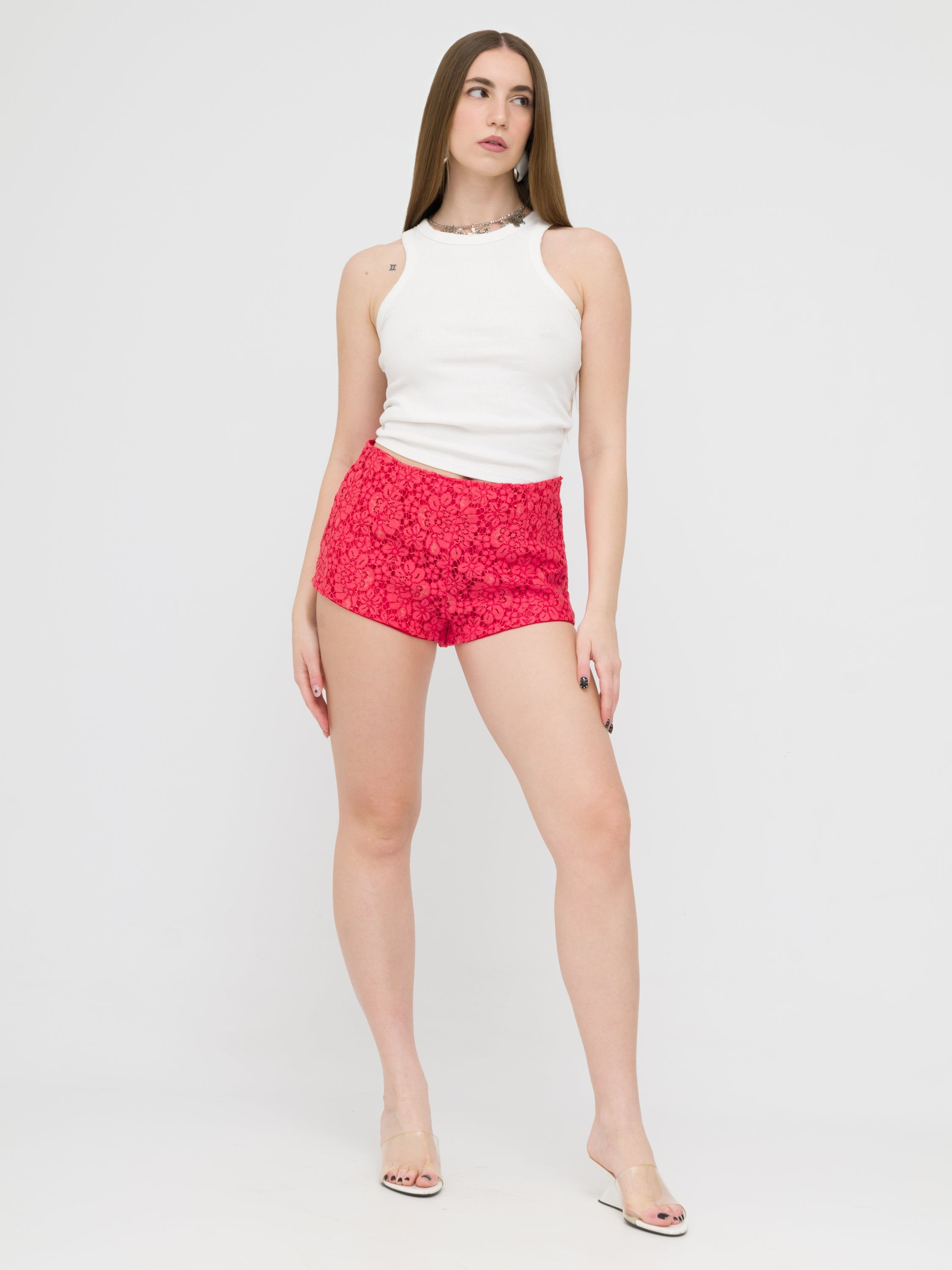 HAVEONE - culotte in pizzo rossa