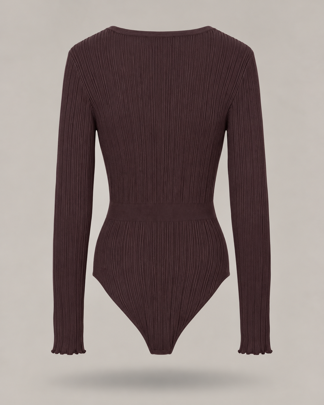 BLUMARINE - body a maniche lunghe in tessuto a coste