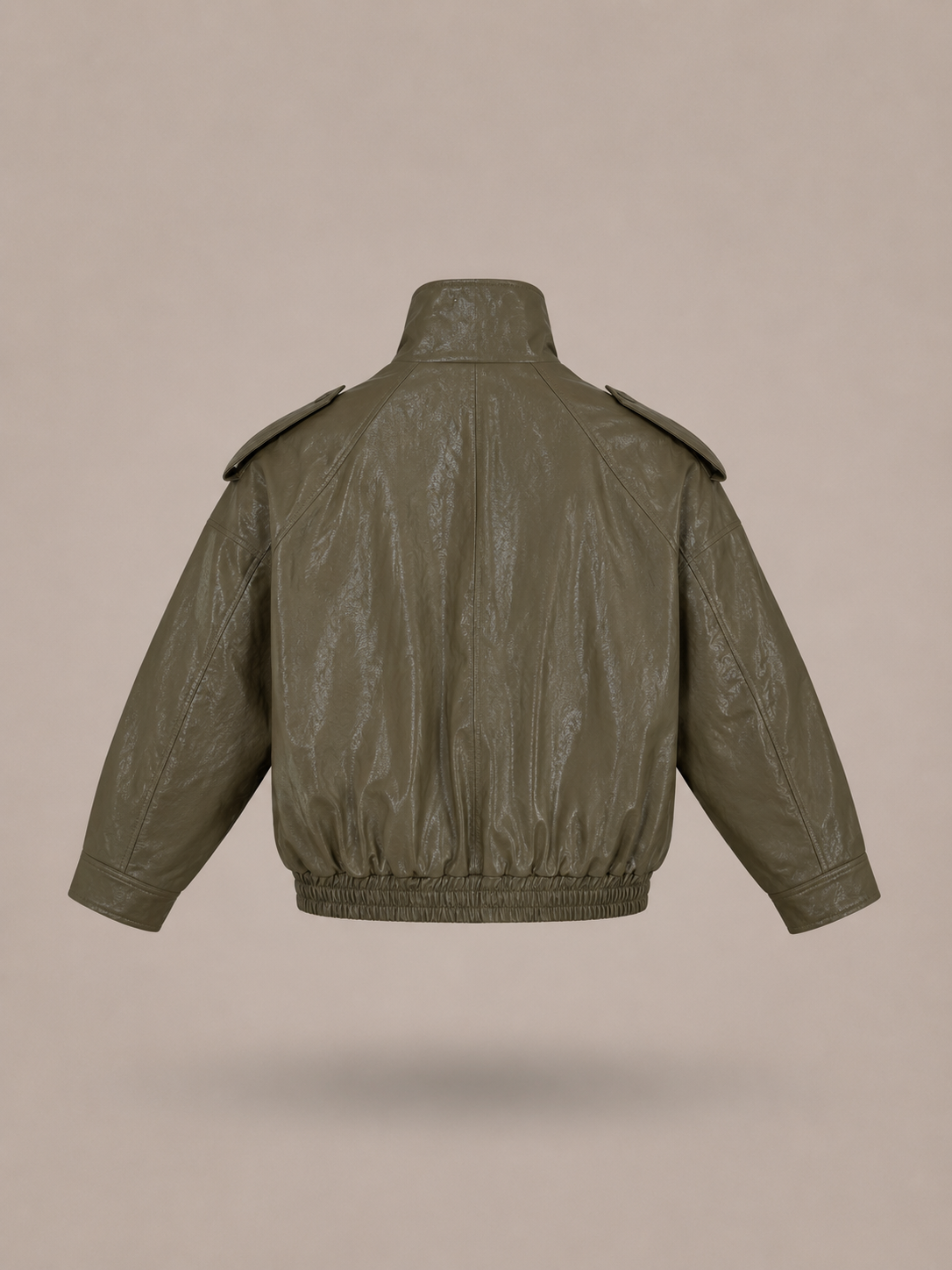 HAVEONE - bomber in ecopelle verde militare