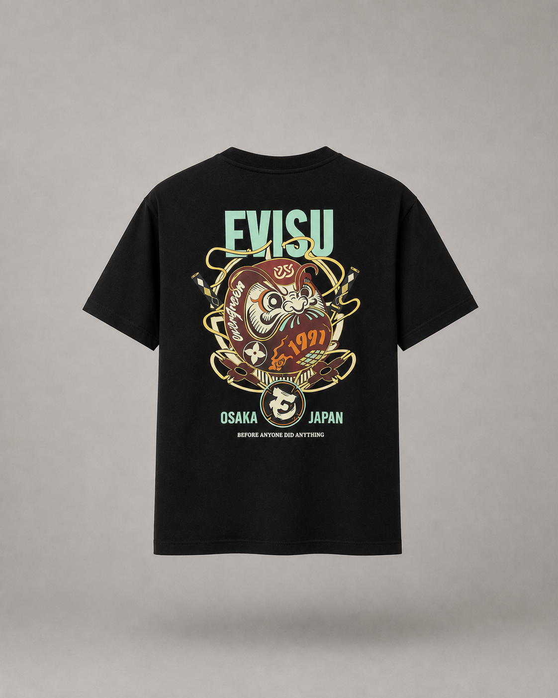 EVISU - t-shirt black stampa retro