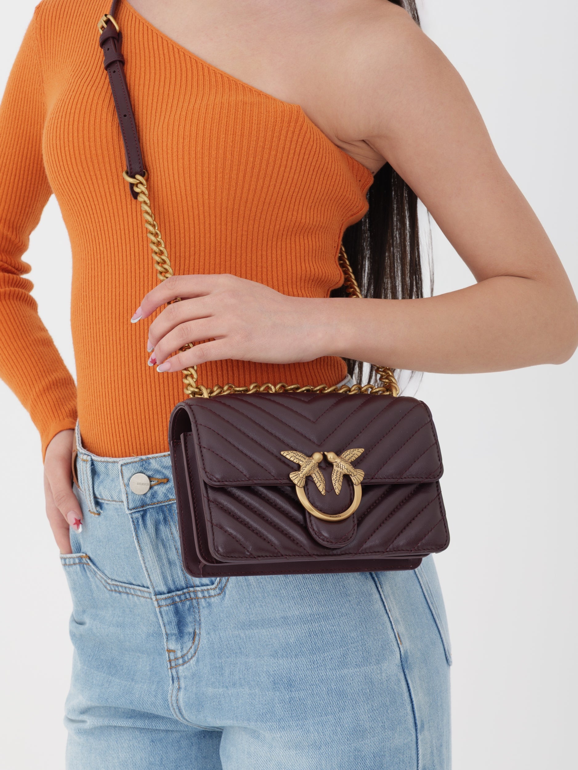 Pinko
LOVE ONE MINI - Borsa a tracolla - burgundy wine/antique gold