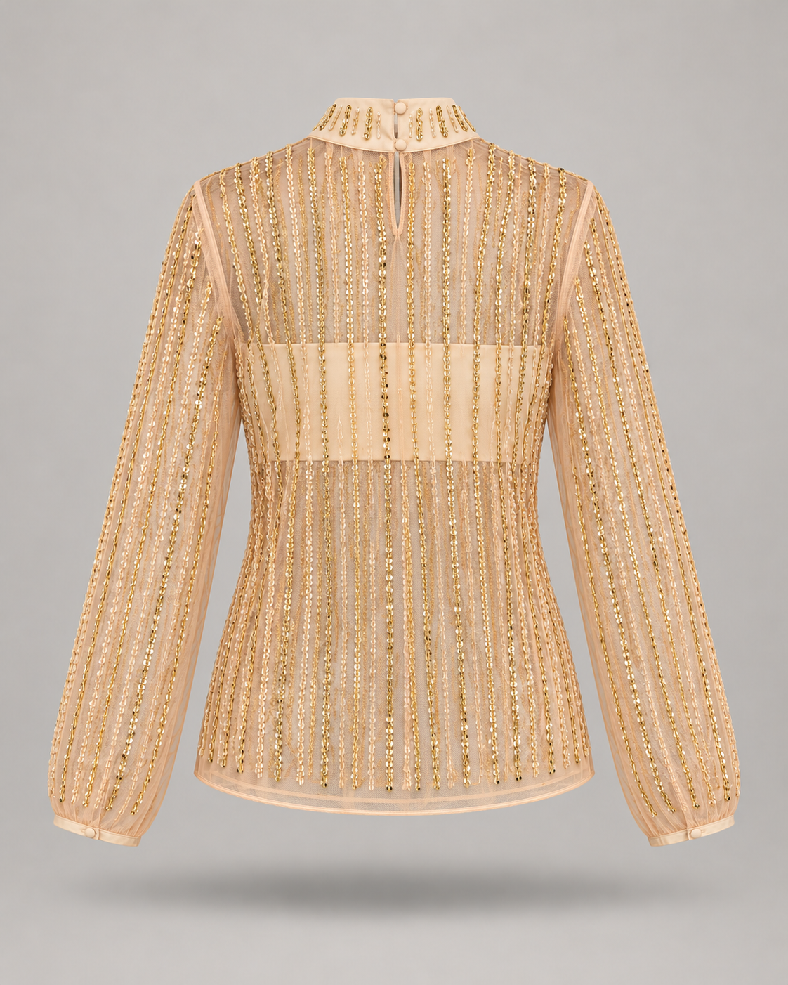 NENETTE - Blusa Fleur con paillettes dorate