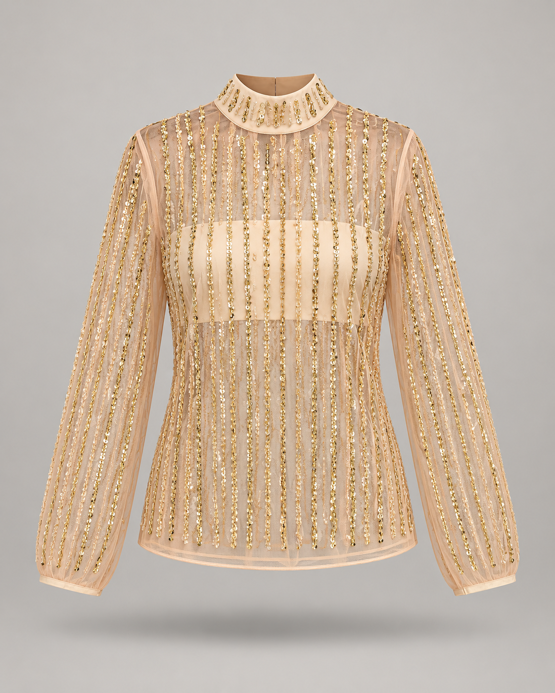 NENETTE - Blusa Fleur con paillettes dorate