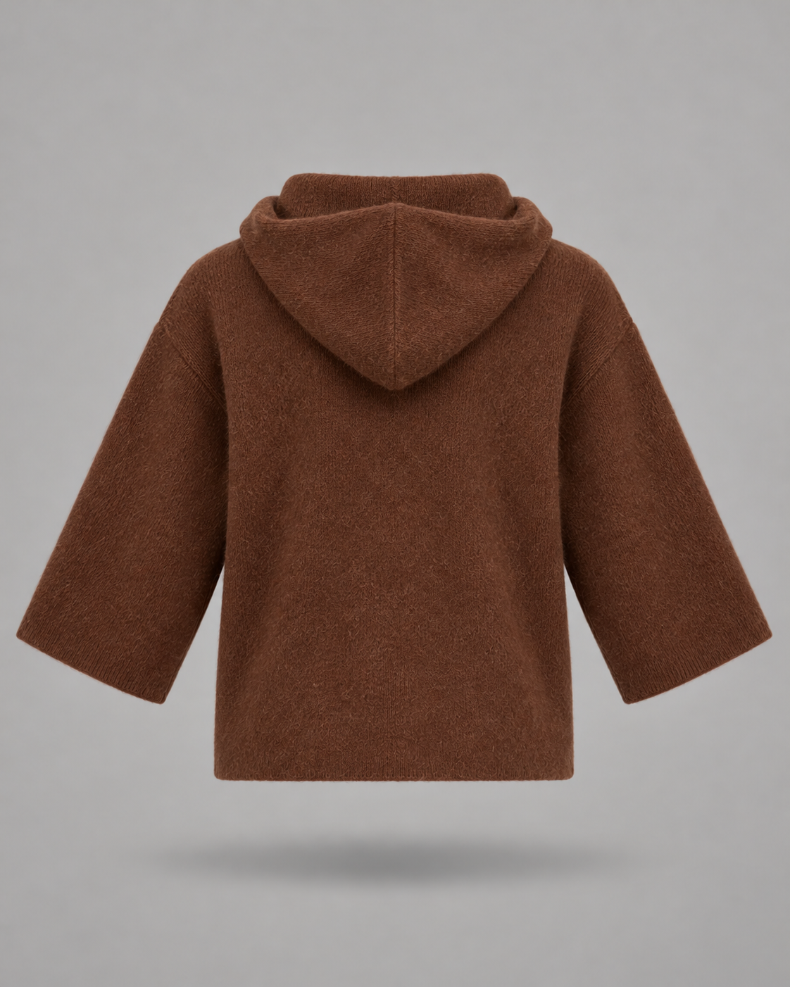 AKEP - Maglia marrone con cappuccio e maniche ampie