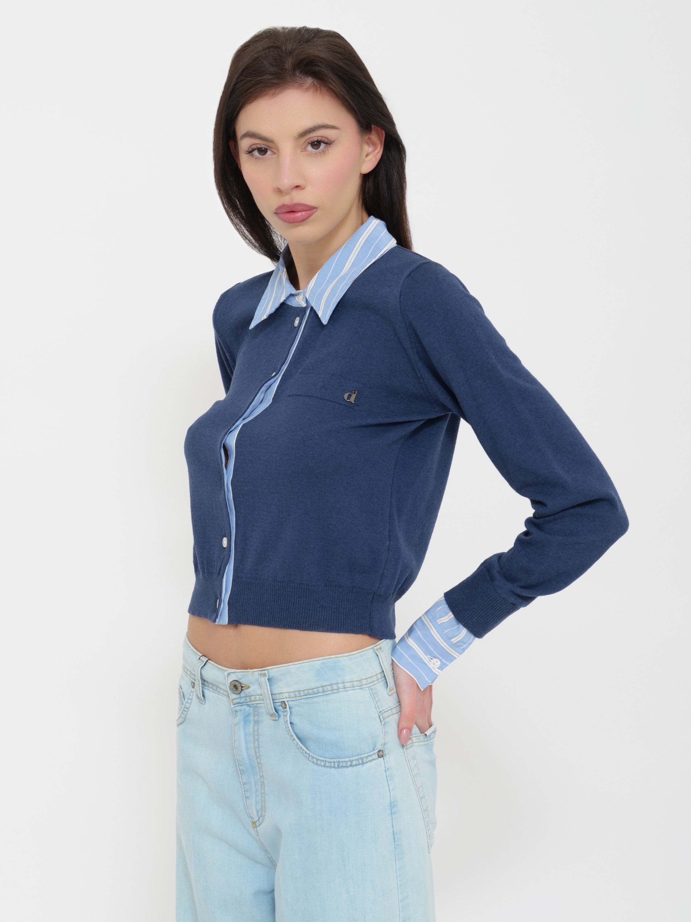 Pullover dettaglio camicia Dixie